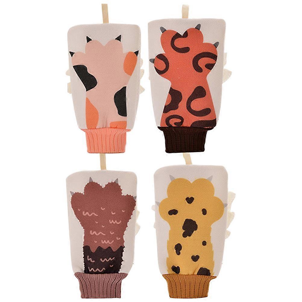 Bath Mitt 4Pcs Mixed Style Exfoliating Scrubber For Toddlers Newborns Assorted Color Massage Shower Accessory