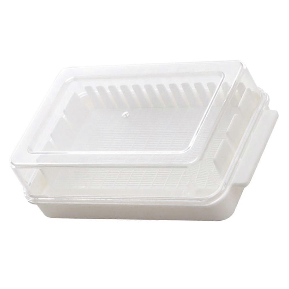 Rectangular Butter Cheese Container Storage Box Ideal For Household Users Odor Isolation White 1Pack
