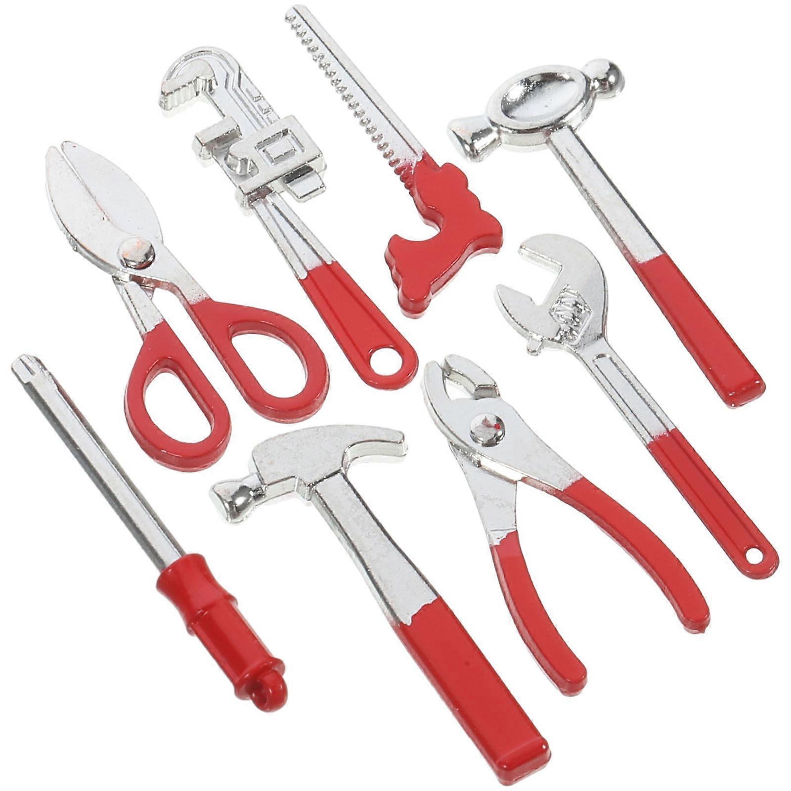 Small House Decorative Mini Tools Made of Alloy Red Color 8 Pieces Wide Application for Decoration