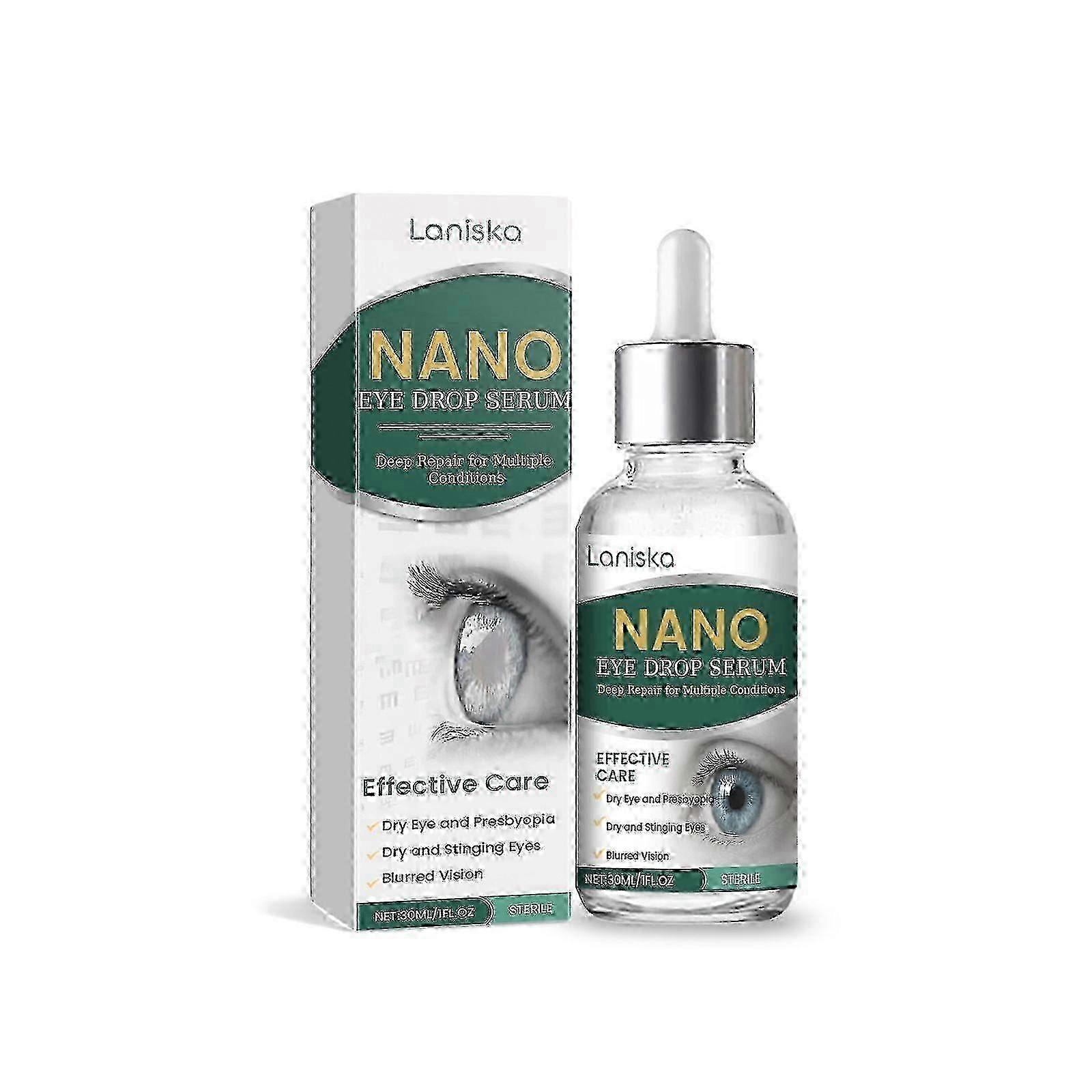 1-3x Nano Eye Drops Serum for Dry Eyes & Blurriness, Sterile Deep Repair Solution for Dryness, Presbyopia & Eye Strain Relief