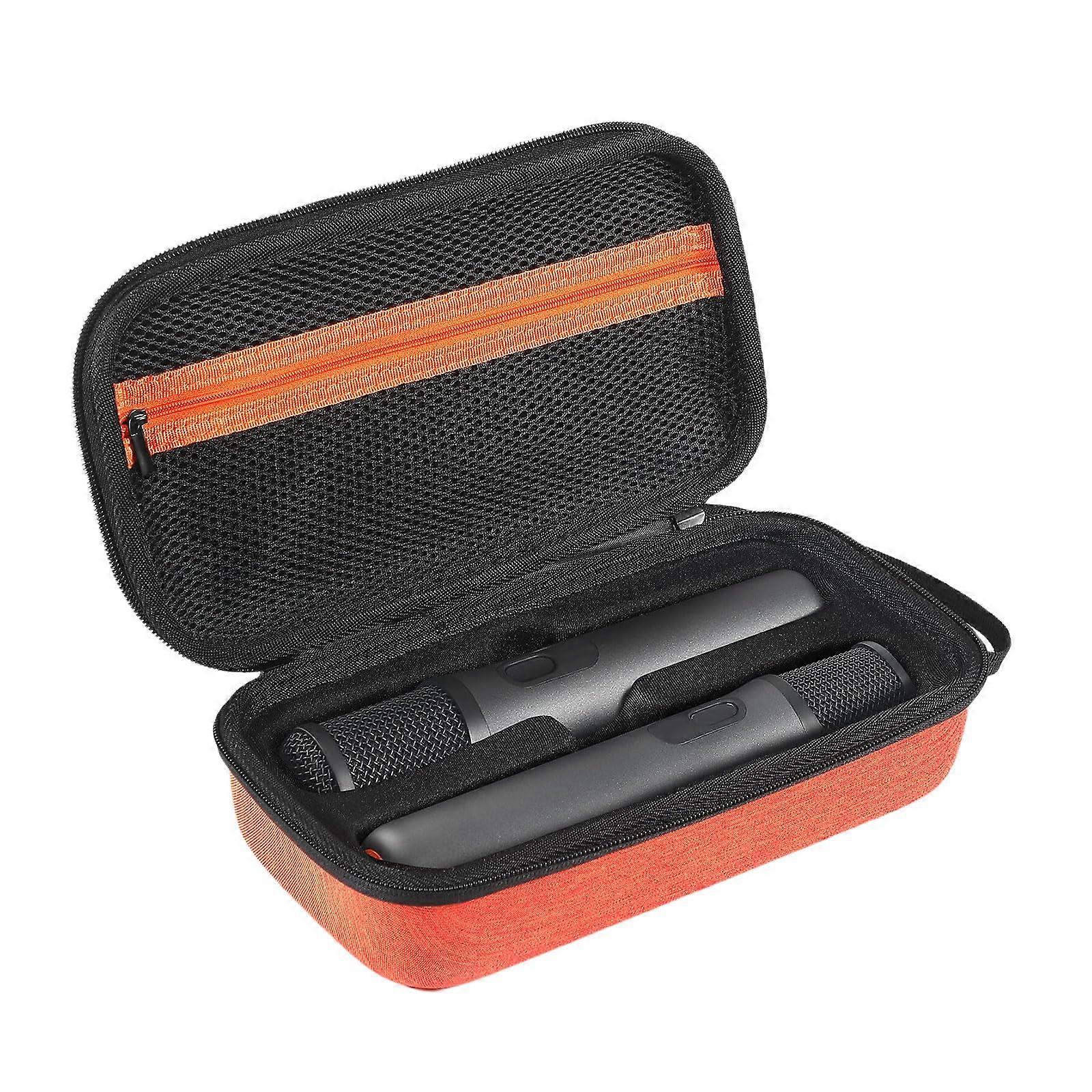 Wireless microphone storage bag, portable, dualmicrophone, travel carrying case, splashproof, hard shell with bag