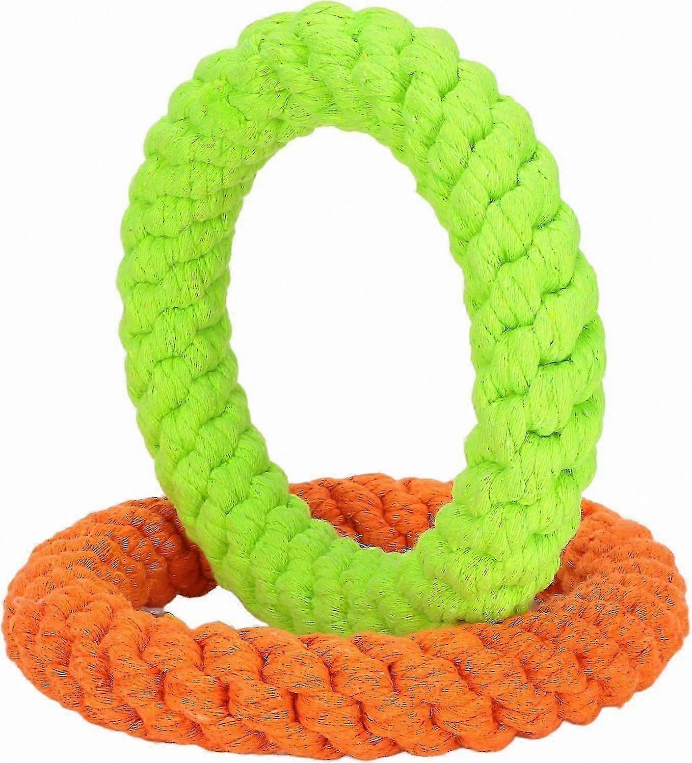 Cotton Rope Dog Chew Toys, 2 Pack Loop Design for Teething, Cleaning, and Interactive Play