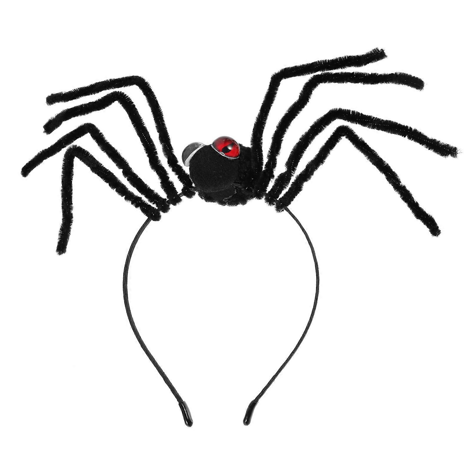 Spider Headband for Halloween Decor in Red with Lightweight Plastic and Plush Craftsmanship