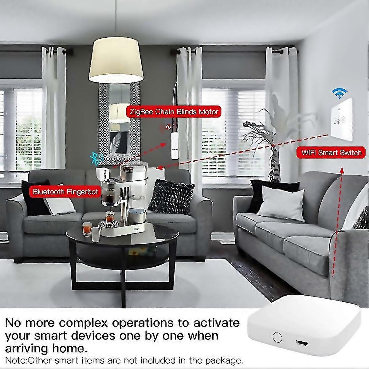 Multimode Smart Gateway Zigbee Wifi Bluetooth Mesh Hub Work With Tuya Smart App Voice Control Via H