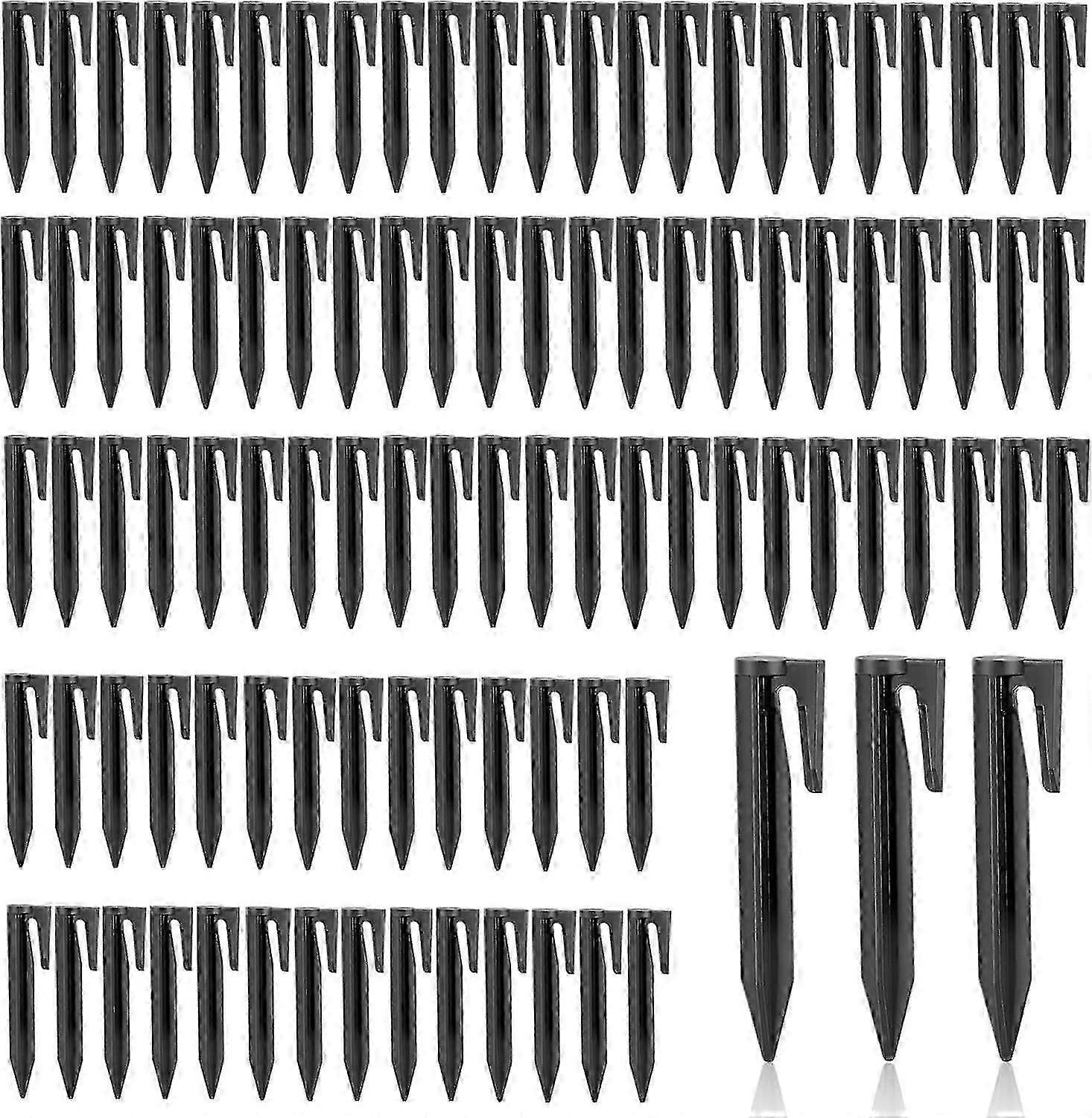 Durable Robotic Lawn Mower Ground Spikes 100 Pack with Hooks for Boundary Wire Installation and Camping Use