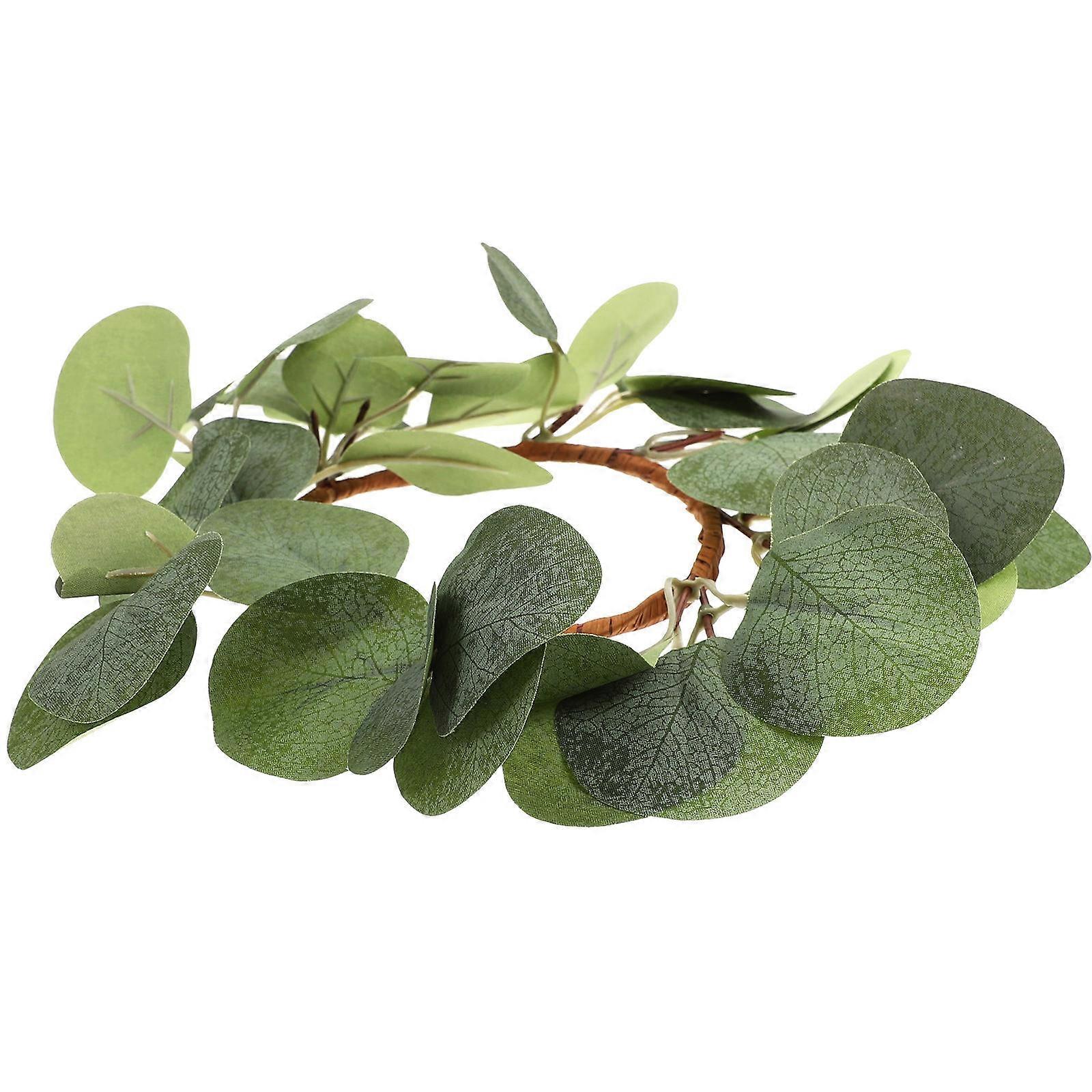 Candle Ring Wreath with Leaves for Home Decoration and Tea Light Use Fits Pillar Candles