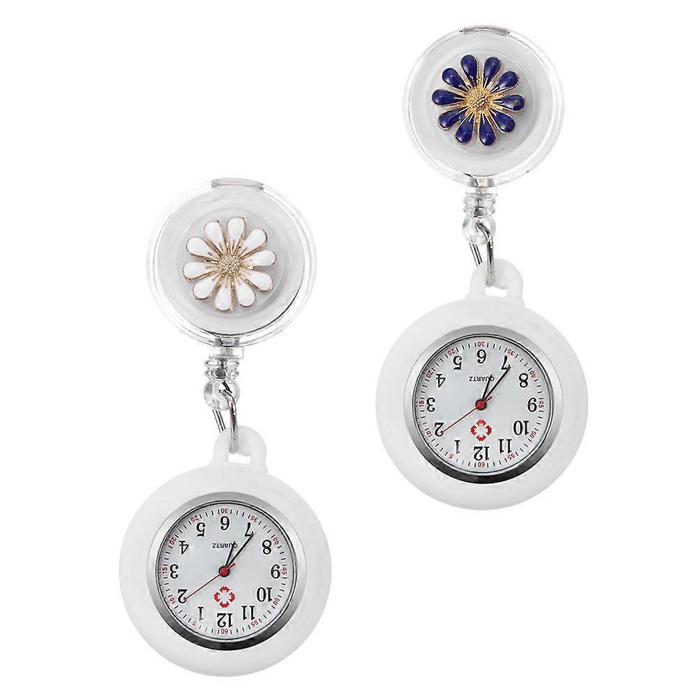 Nurse Clock Clip On For Use Fashion Style Round Dial 2Set
