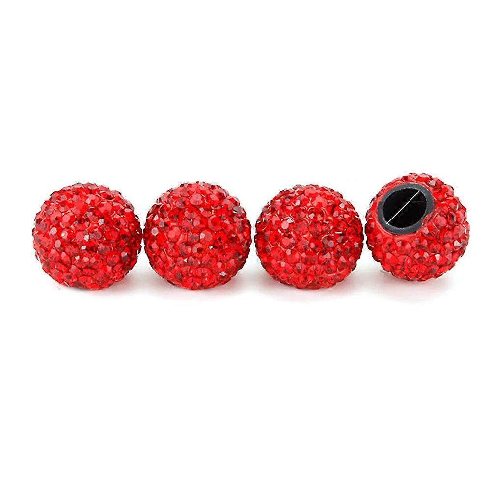 Dust Caps For Cars Four Set High-performance Material Design Perfect For Pickup Use Red Color