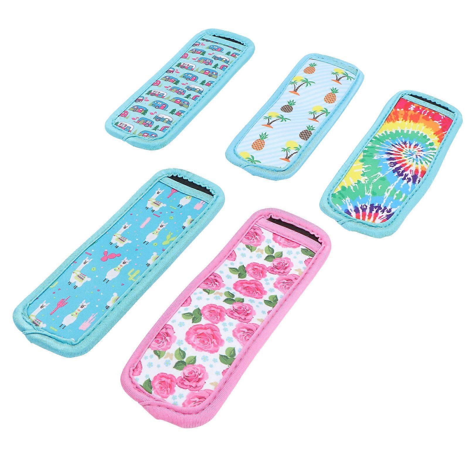 Reusable Popsicle Wraps In Mixed Style For People Enjoying Popsicles In Assorted Color Insulating 5Pcs