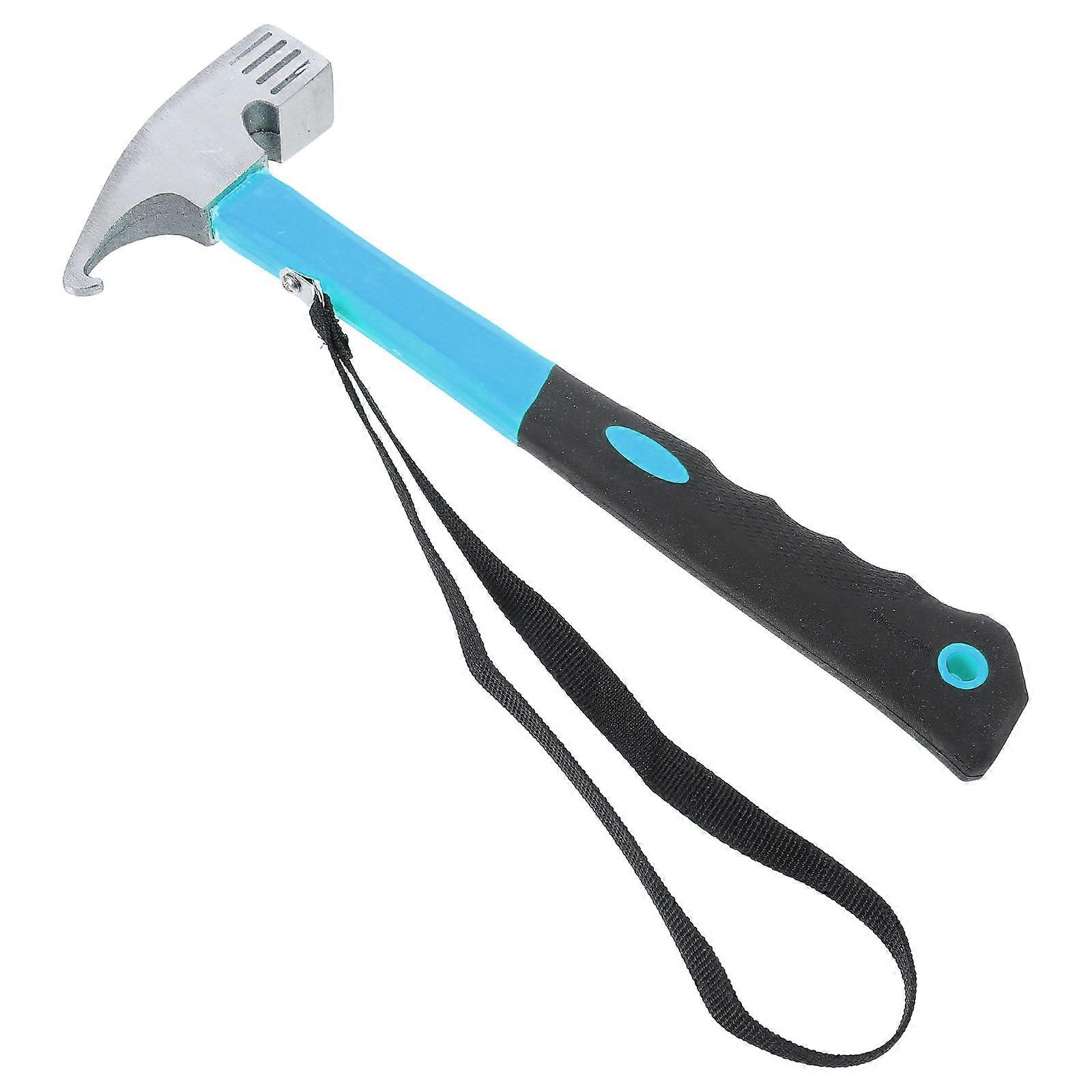 Blue Tent Stake Hammer with for Camping and Hiking Portable TPR Handle 4.72 inch