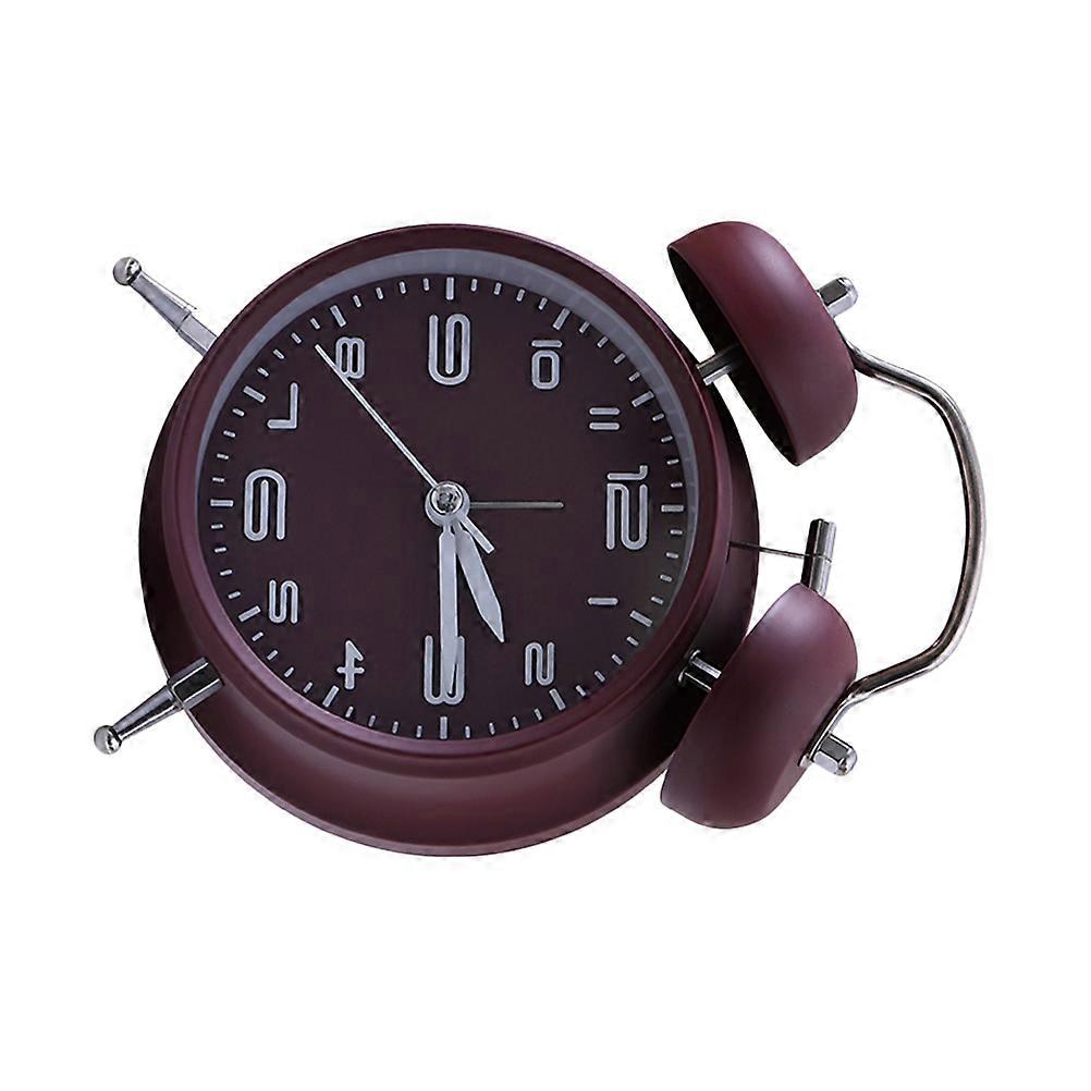 Alarm Clock For Students Desk Clock Creative Night Light Retro Design 16*11.5cm Mute Small Dark Red 1PC