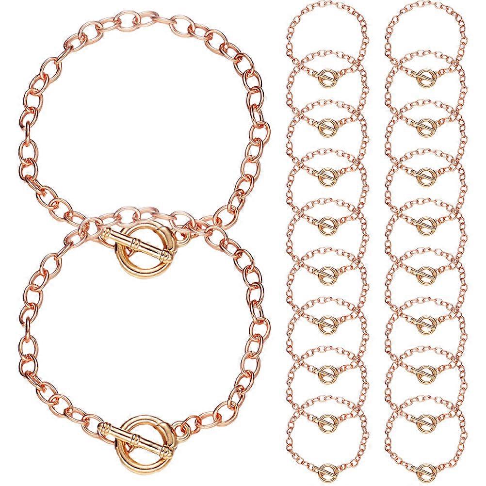 DIY Accessories Charm Bracelet Chain 20Pcs O Shape Elegant Replacement Needs Rose Gold