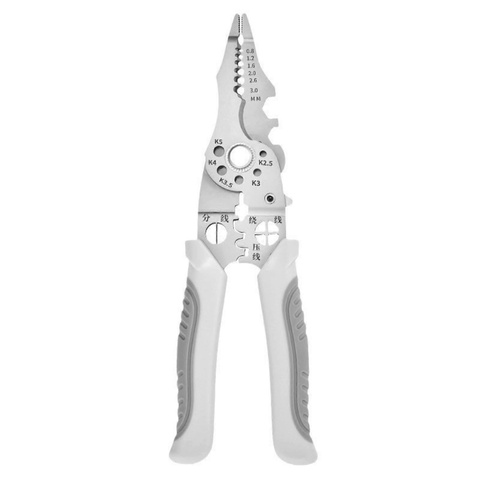 Stripping pliers Crimper Cable cutter Multifunctional crimping pliers Bent handle