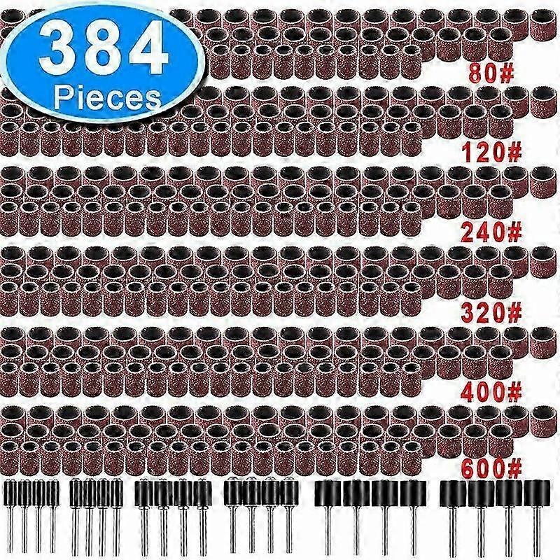 384 Pcs Drum Sanding Kit For Nail Drill Bits Dremel Accessories Rotary Tool Set