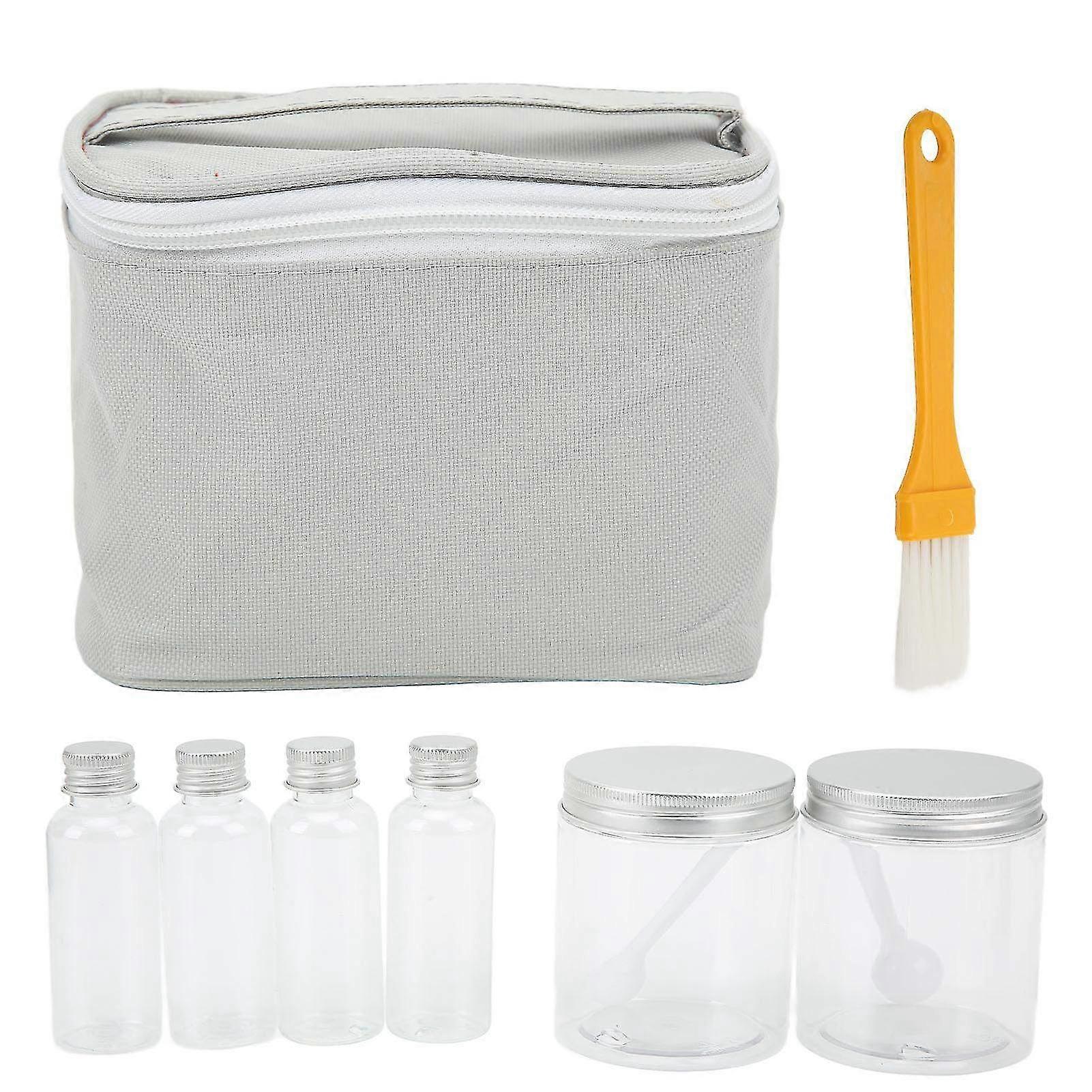 10PCS Portable Travel Spice Containers Set - Moistureproof BBQ & Camping Spice Bottles with 6 Storage Jars, Brushes, and Spoons
