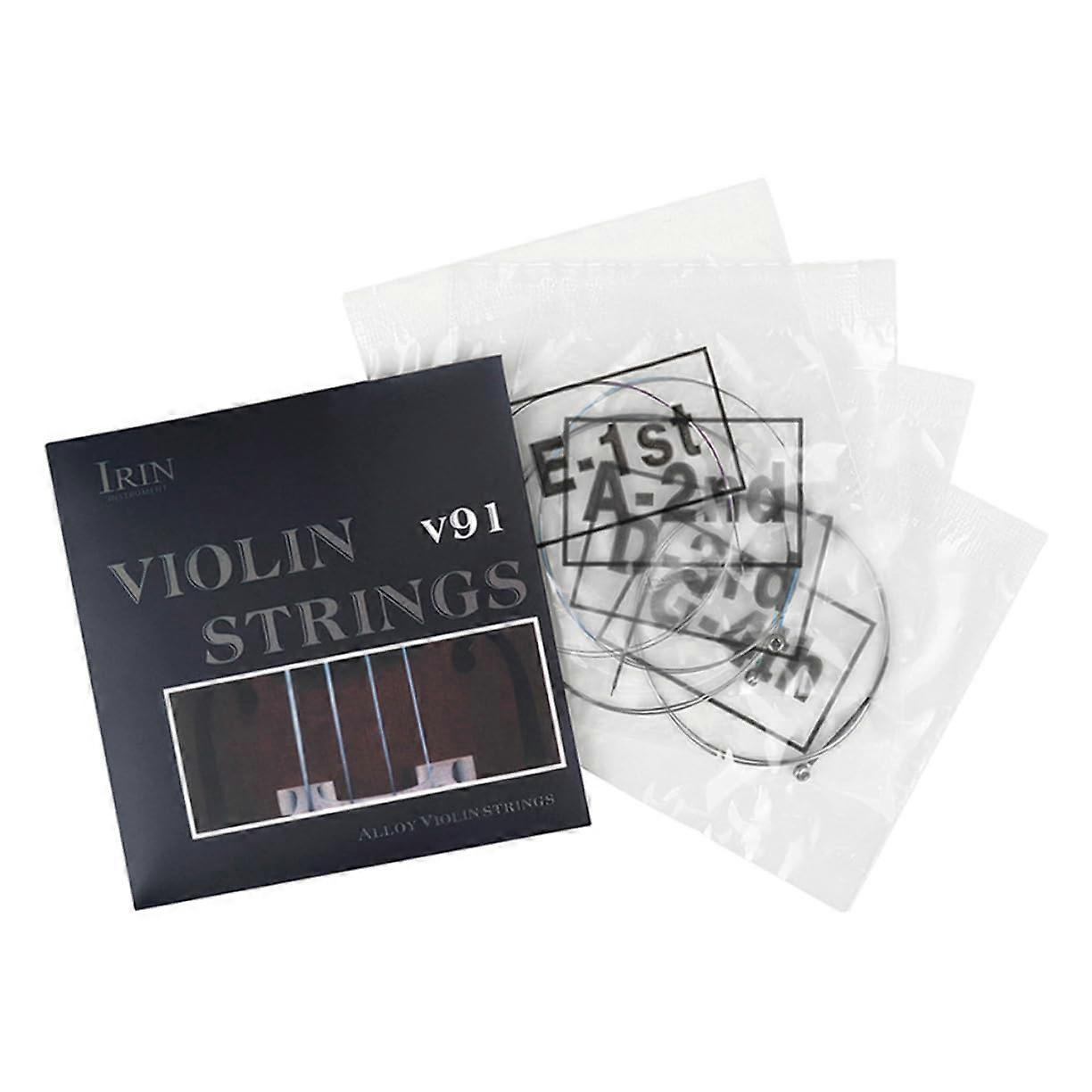 4Piece Violin String Set, Quality Strings for Beginners, Ideal Replacement for Classical Violins, Clear Resonance and Easy Installation.