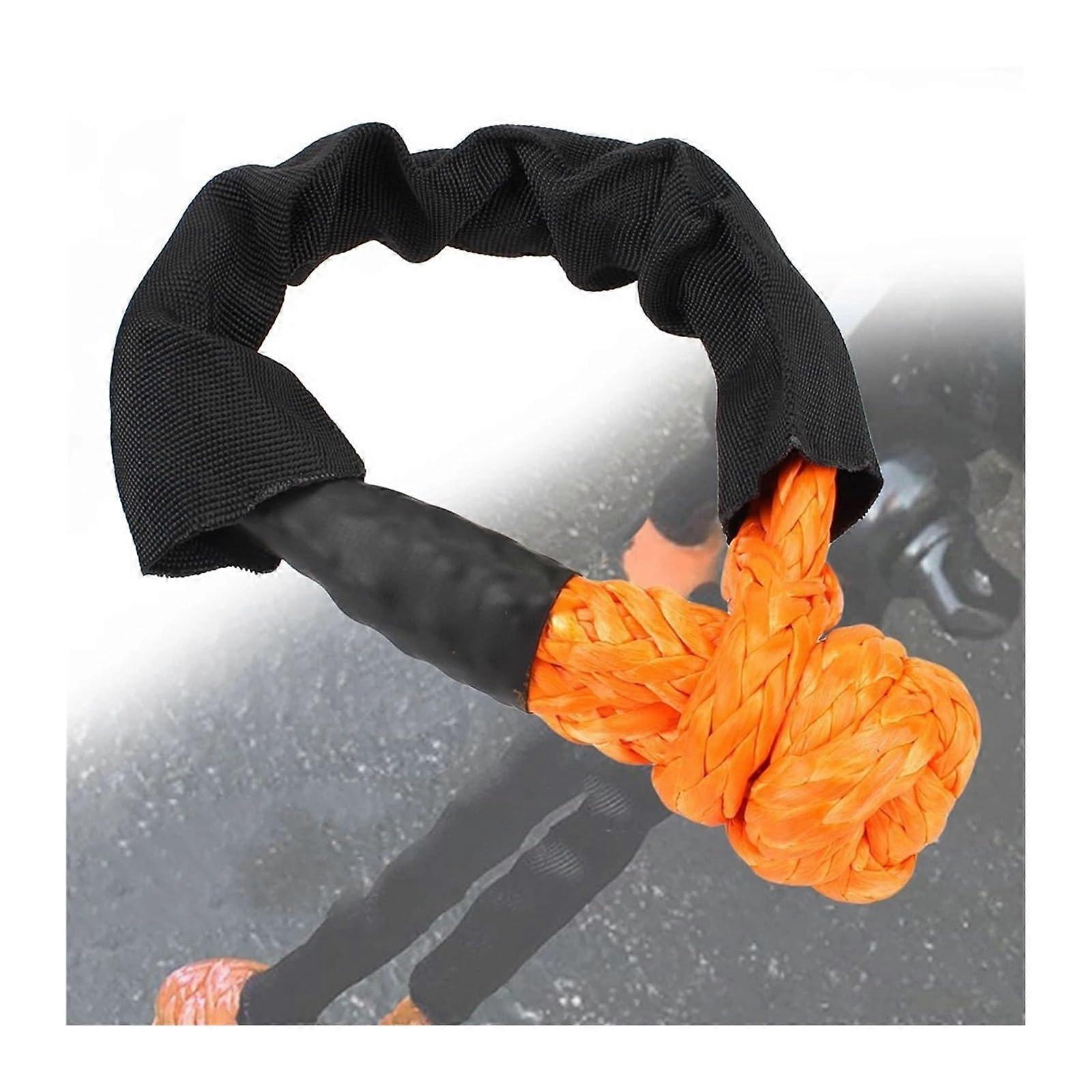 Tow Rope for Cars 38,000 Pounds Capacity, Heavy-Duty Off-Road Towing Strap with Protective Sleeve, Synthetic Fiber Recovery Rope
