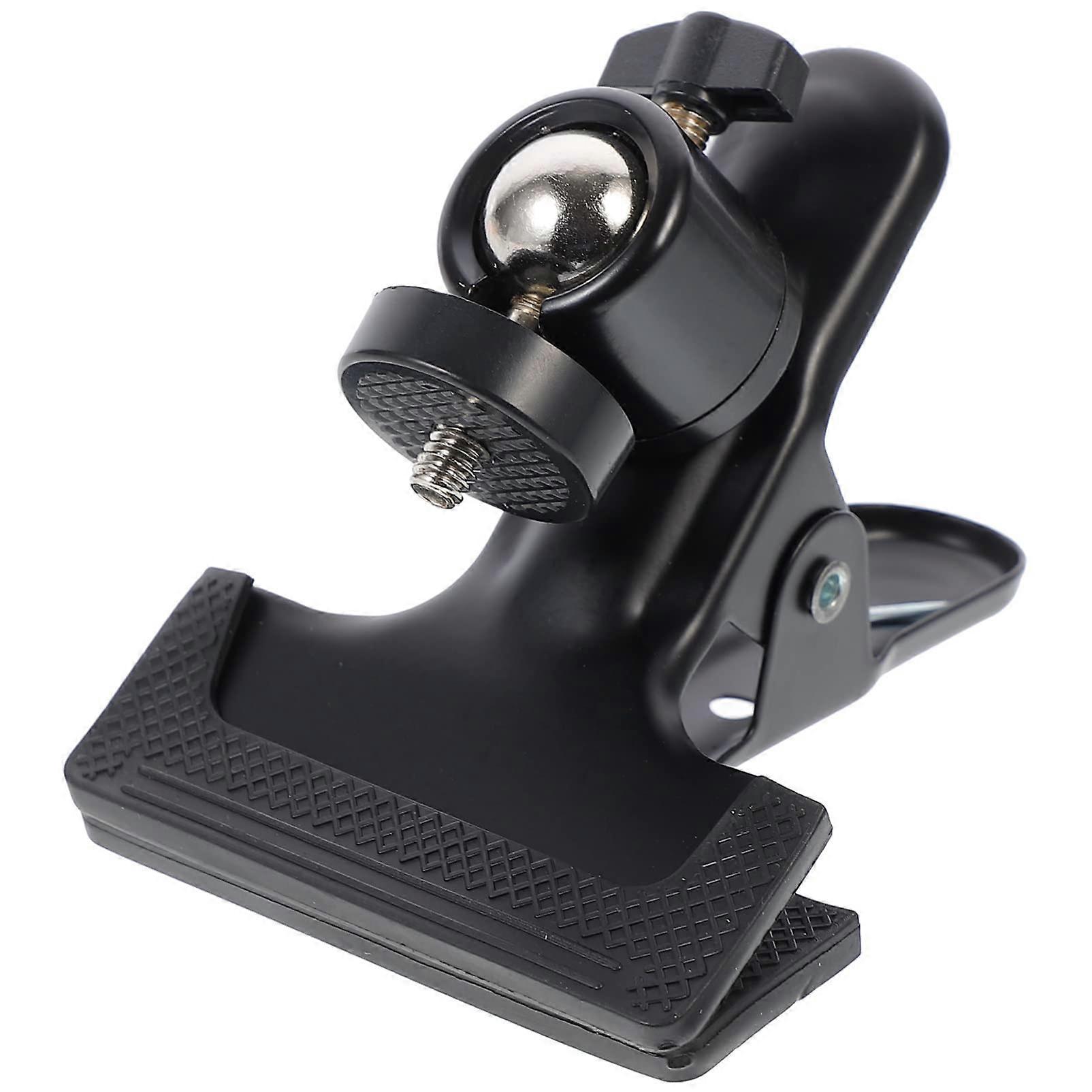 Ball head mount with screw for cameras, super clamp background clip for photography, rotatable with rubber coating for background stands and tripods.