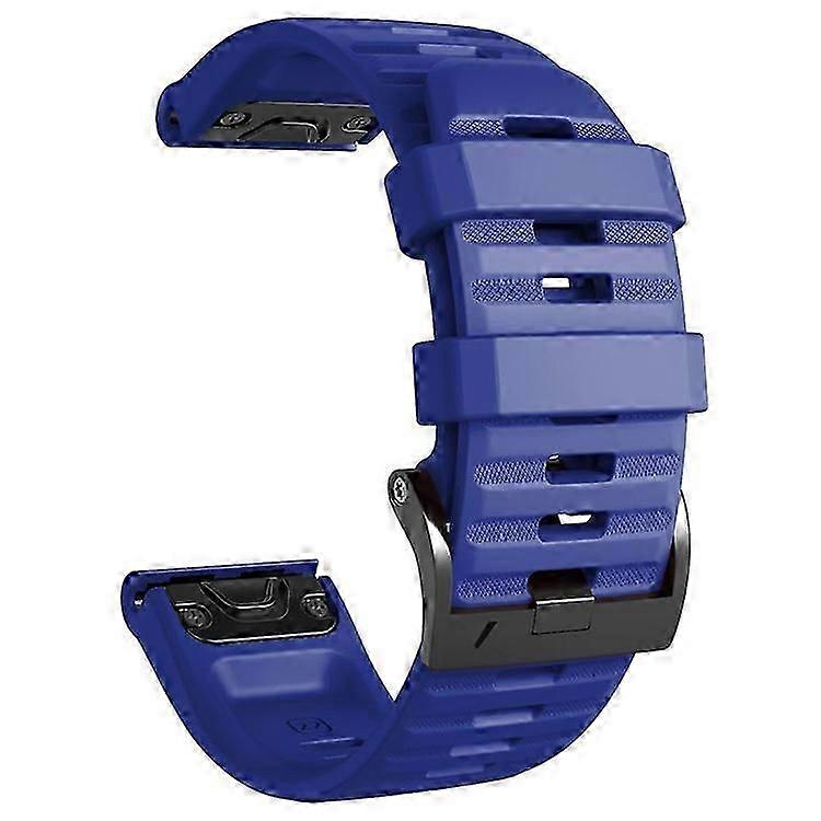26mm Silicone Band Compatible For Garmin Tactix 7 Pro / Fenix 7X / 6X Pro / 5X Plus , Horizontal Stripes Black Buckle Watch Strap