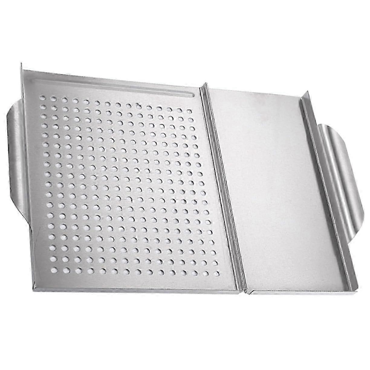 Square Grill Plate BBQ Plate with Handle, Even Heat Distribution, Easy to Clean and SpaceSaving for Home Grilling and Oven