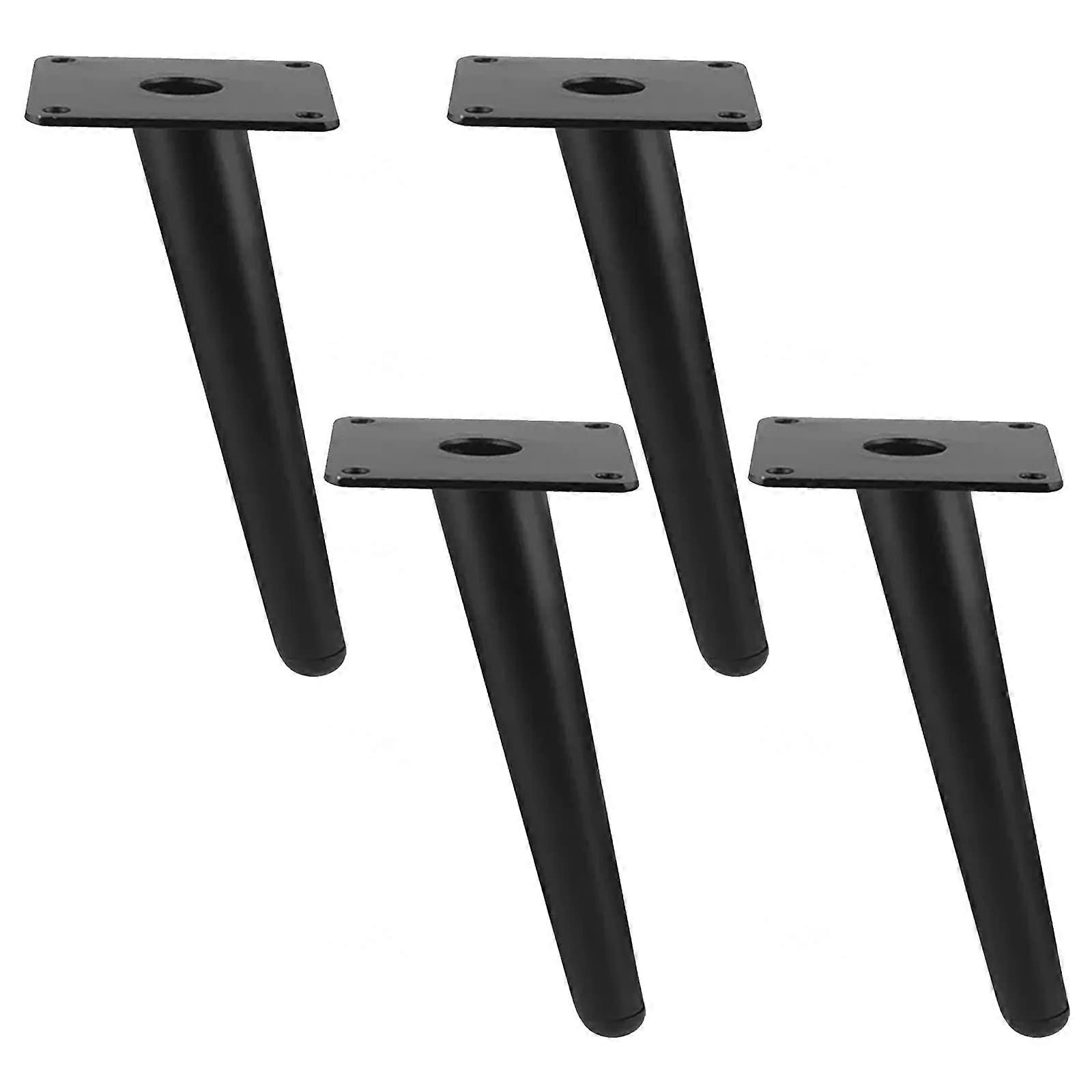 Set of 4 Metal Tapered Furniture Legs with Non-Slip Base for Sofa, Table, Cabinet, Black/Gold 15cm