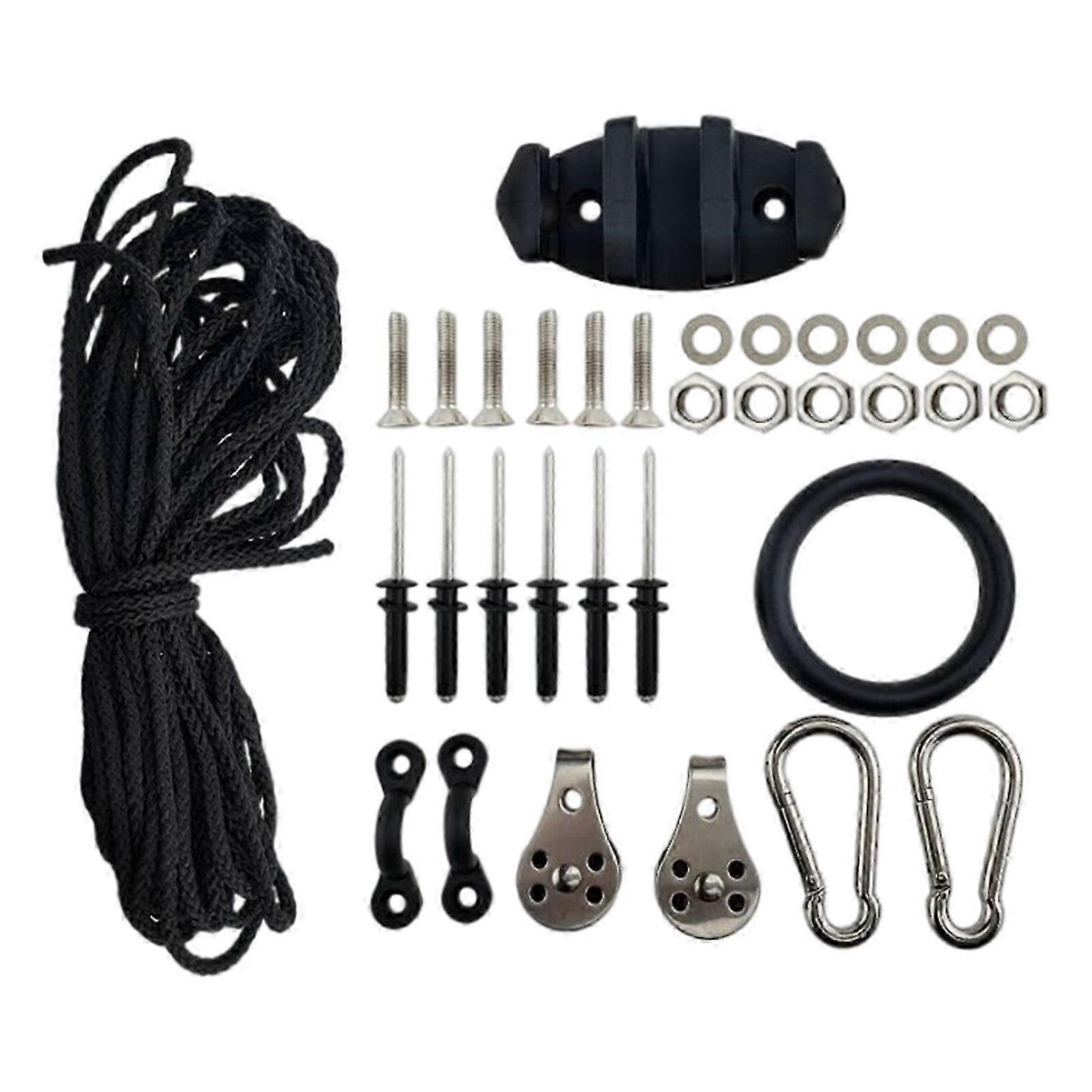 Kayak Deck Rigging Set with 30ft Anchor Trolley Rope