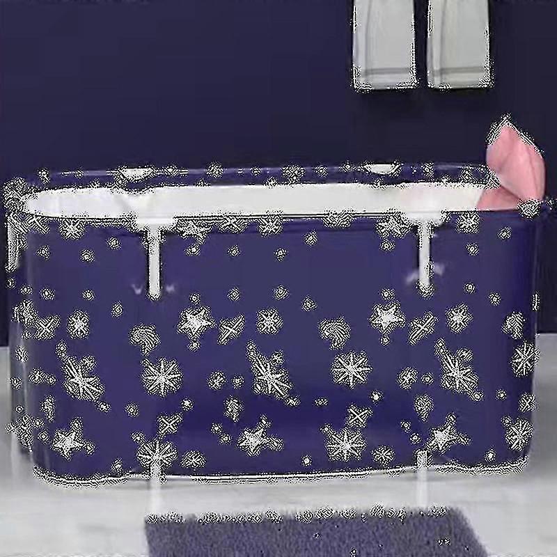 Adult and Children's Rectangular Folding Bath Tub, Cotton Starry Blue