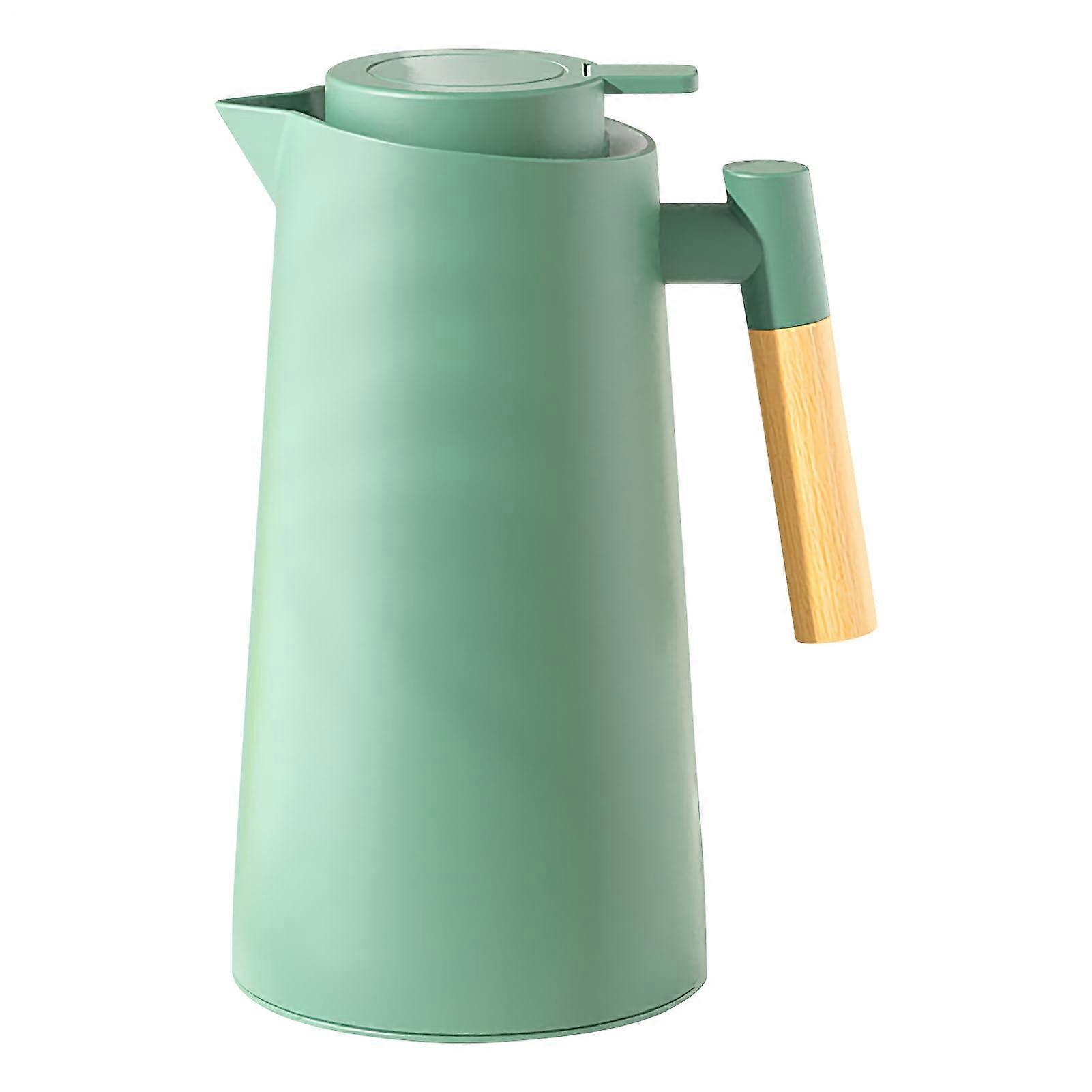 Thermal Coffee Carafe 1000ml | Glass Lined Leak-Proof Coffee Pitcher, Tea Jug, Beverage Dispenser in Lake Green