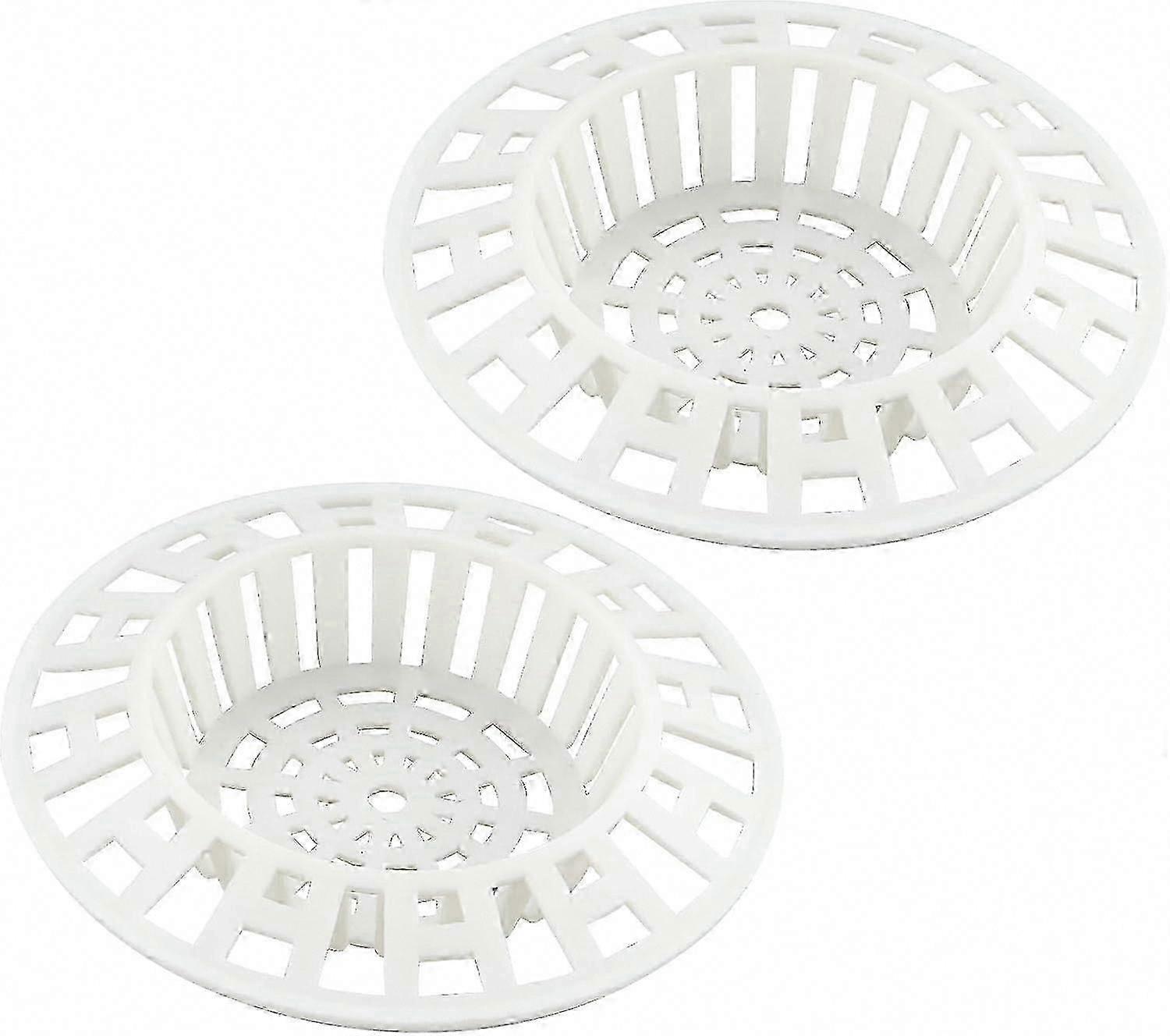 2 قطعة مصفاة بالوعة بلاستيكية بيضاء ، تصفية تصفية ماسك الشعر لحمام المطبخ دش حوض الاستحمام