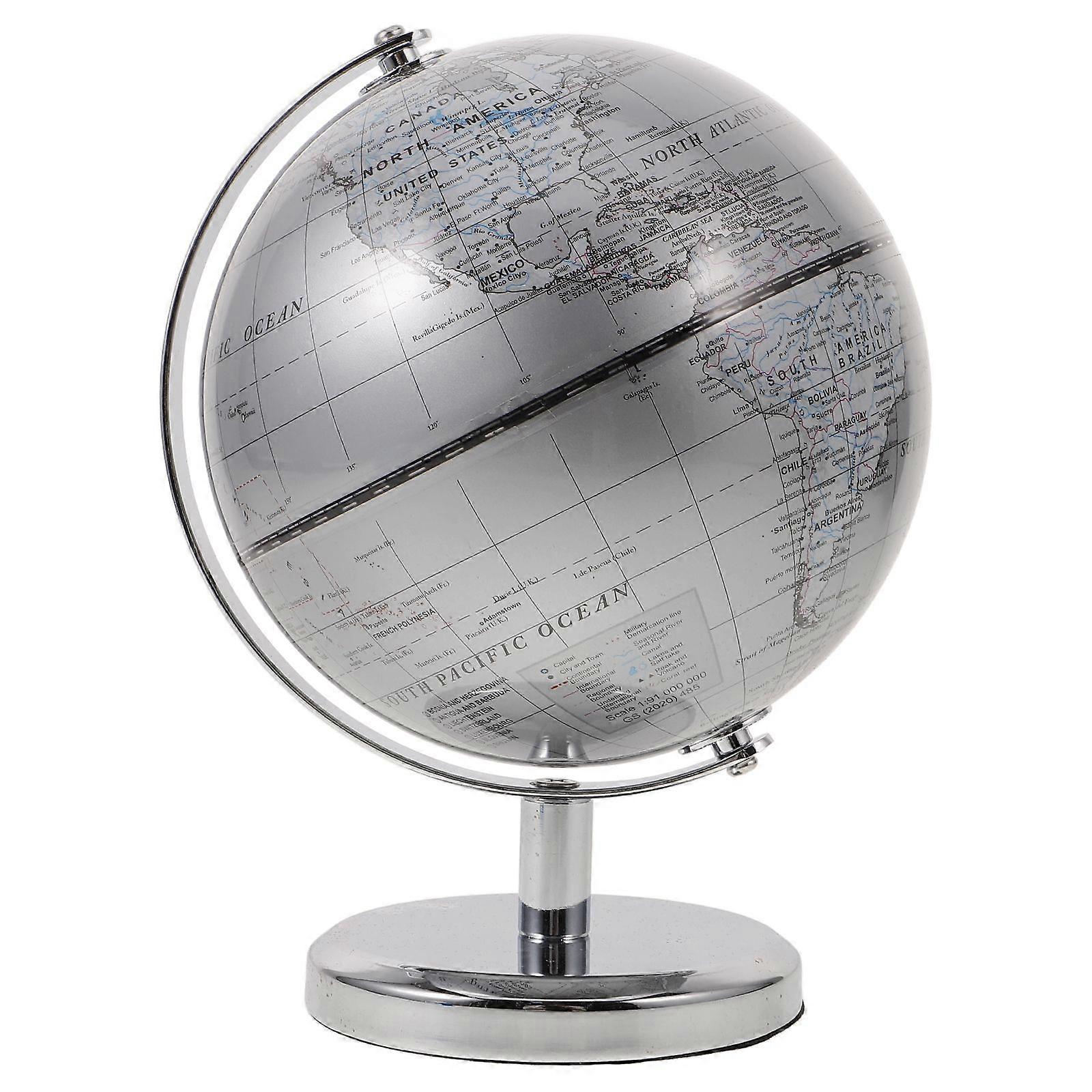 14cm Desktop Globe Tabletop Terrestrial Globe World Globe with Base Vertical Axis Rotation Educational Learn Earth Geography School Home Office Shelf 