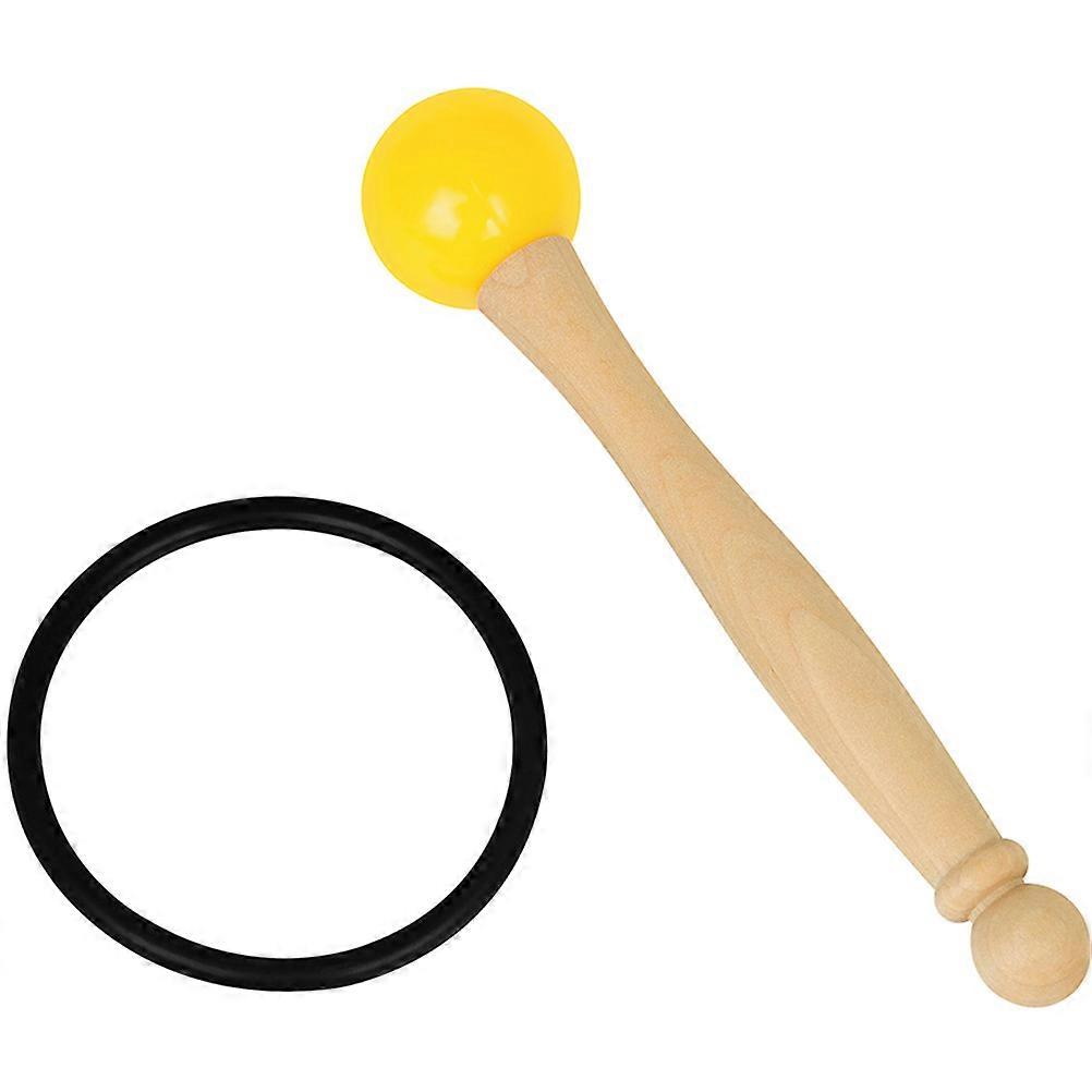 Rubber Mallets Percussion for Music Playing Wooden Handle Yellow Color for Musical Performance 1Set