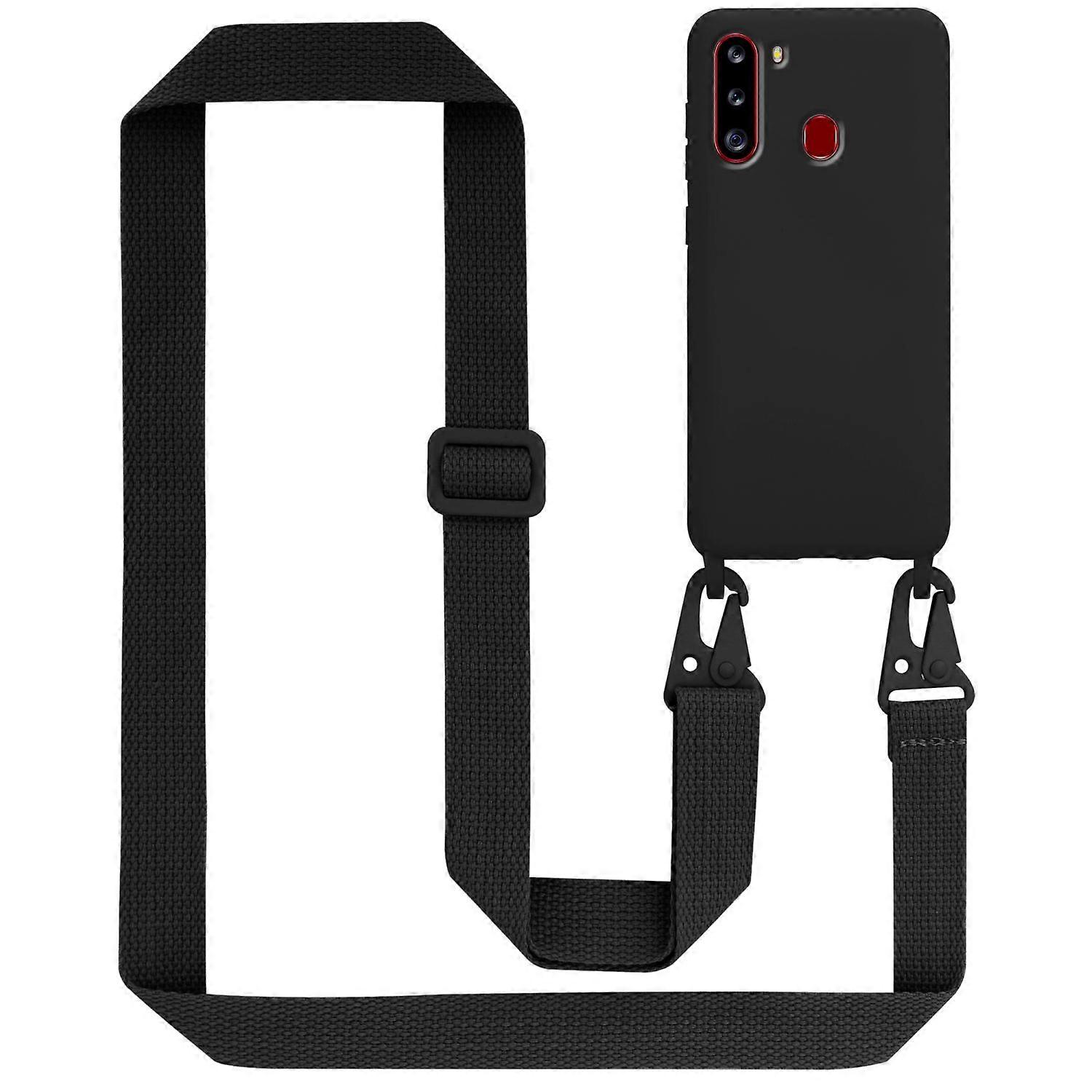 Mobile Phone Case for Samsung Galaxy A21 Silicone Protective Case with Length Adjustable Cord