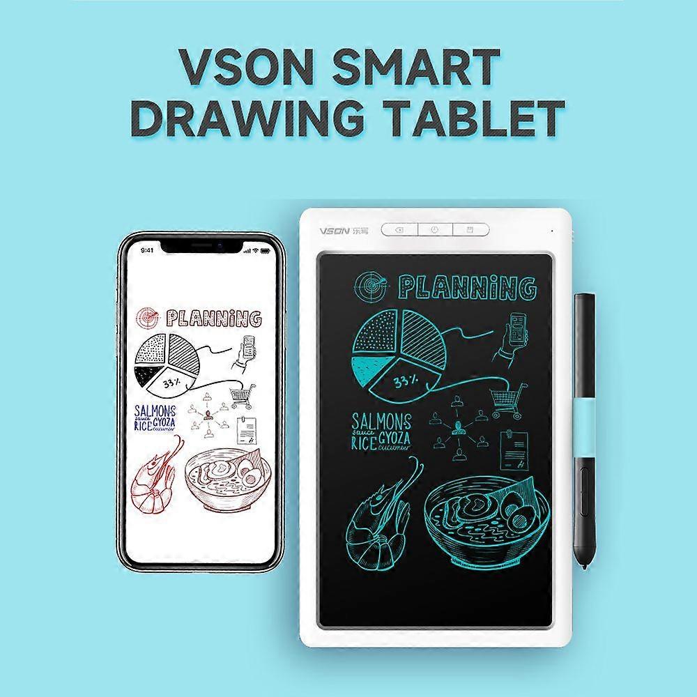 VSON Smart Graphics Tablet Digitales Zeichentablett 8192 Stufen Druckempfindlichkeit Synchrone Notenübertragung Grau