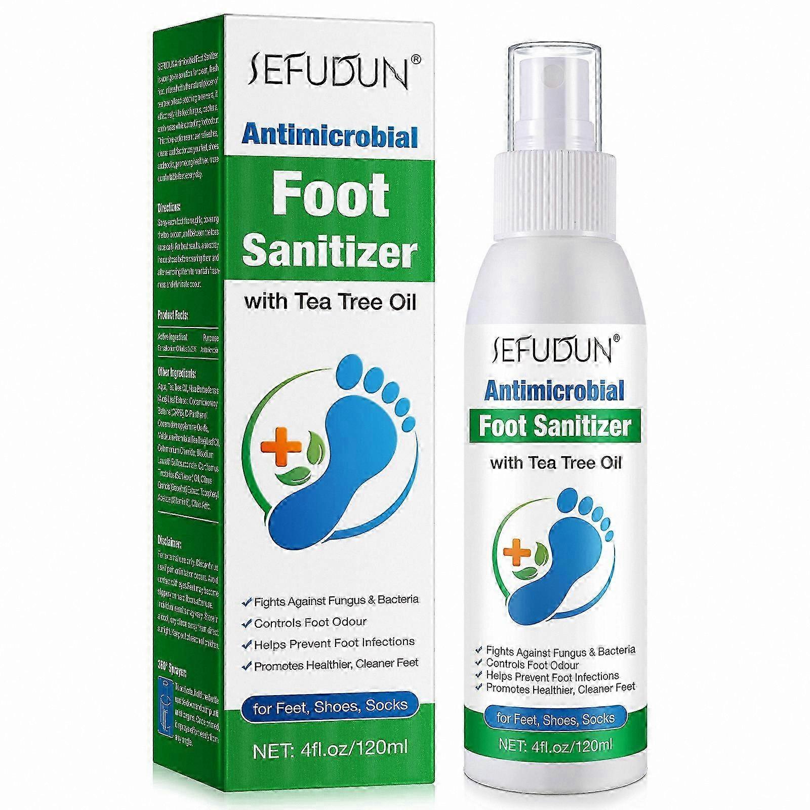 Natural Foot Spray with Tea Tree Oil for Odor and Itch Relief Fresh Clean Feet Deodorizer Solution
