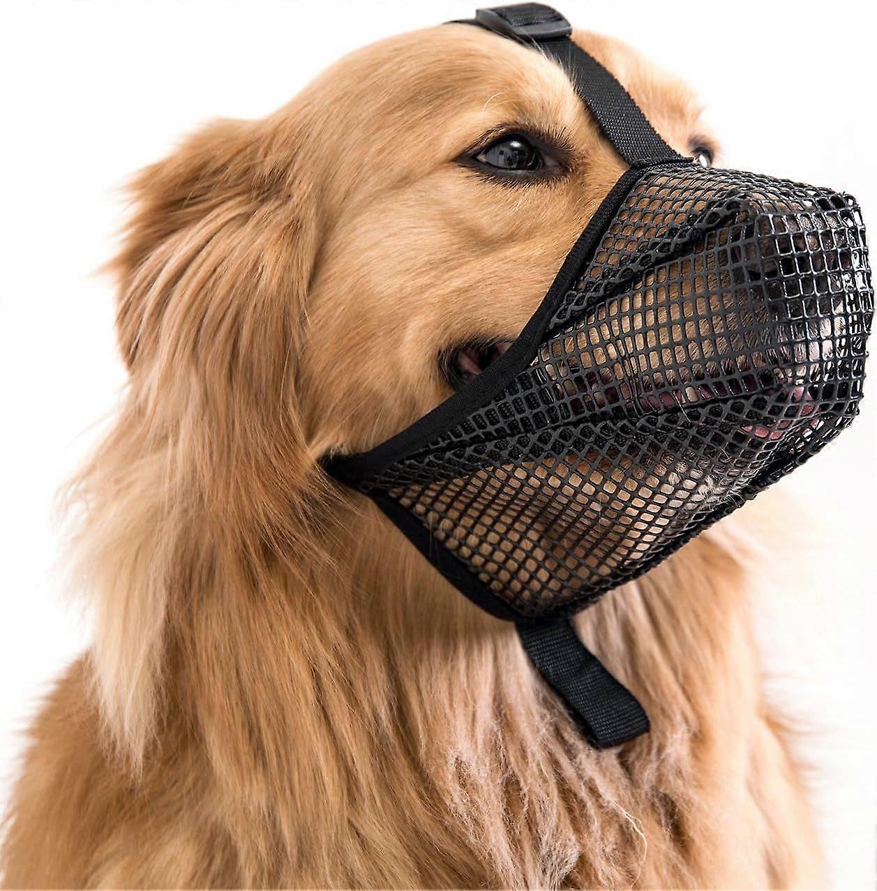 Dog Muzzle with Breathable Mesh for Small Medium Large Breeds - Allows Panting