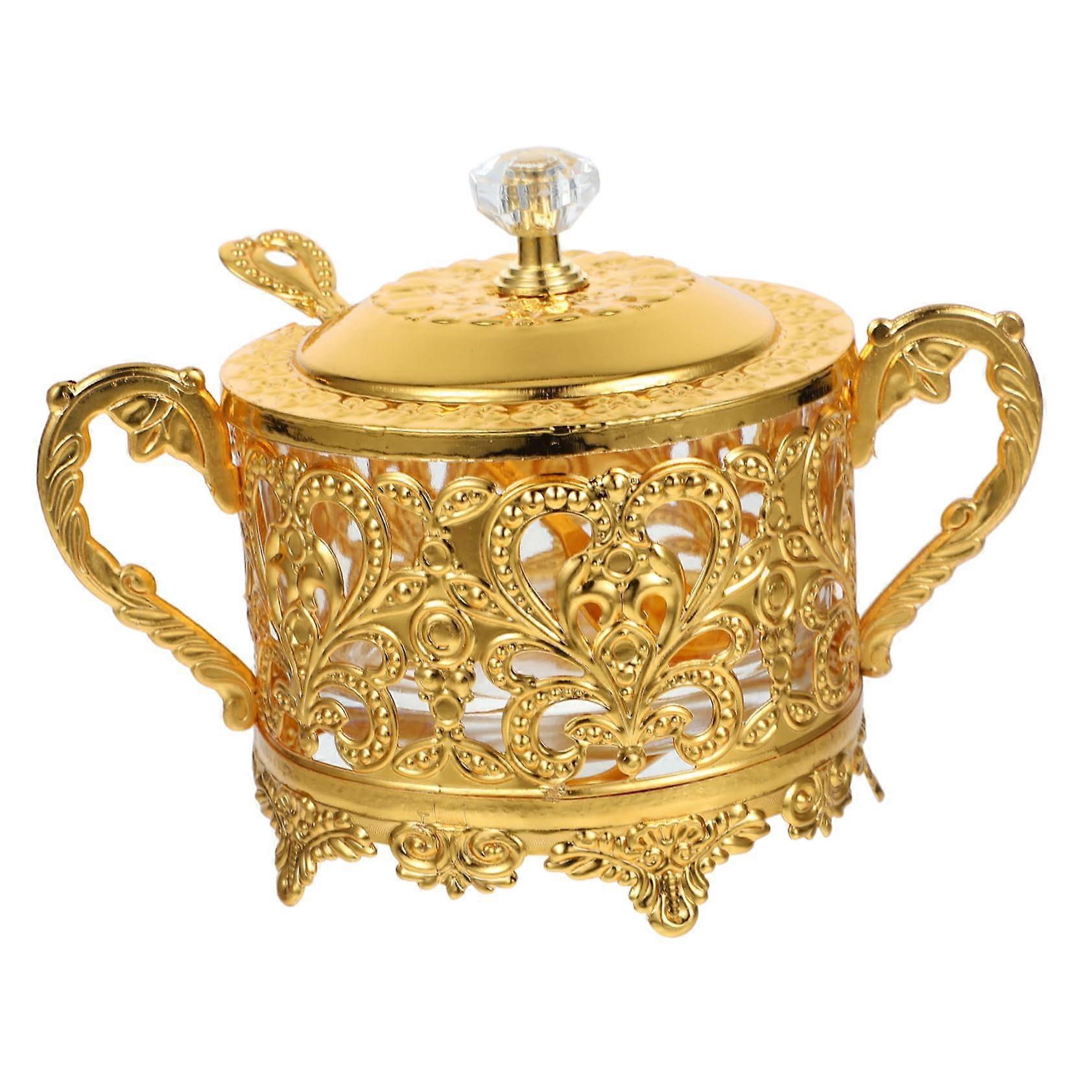 Seasoning Jar With Lid Embossed For Spices And Sugar European Style Kitchen Storage