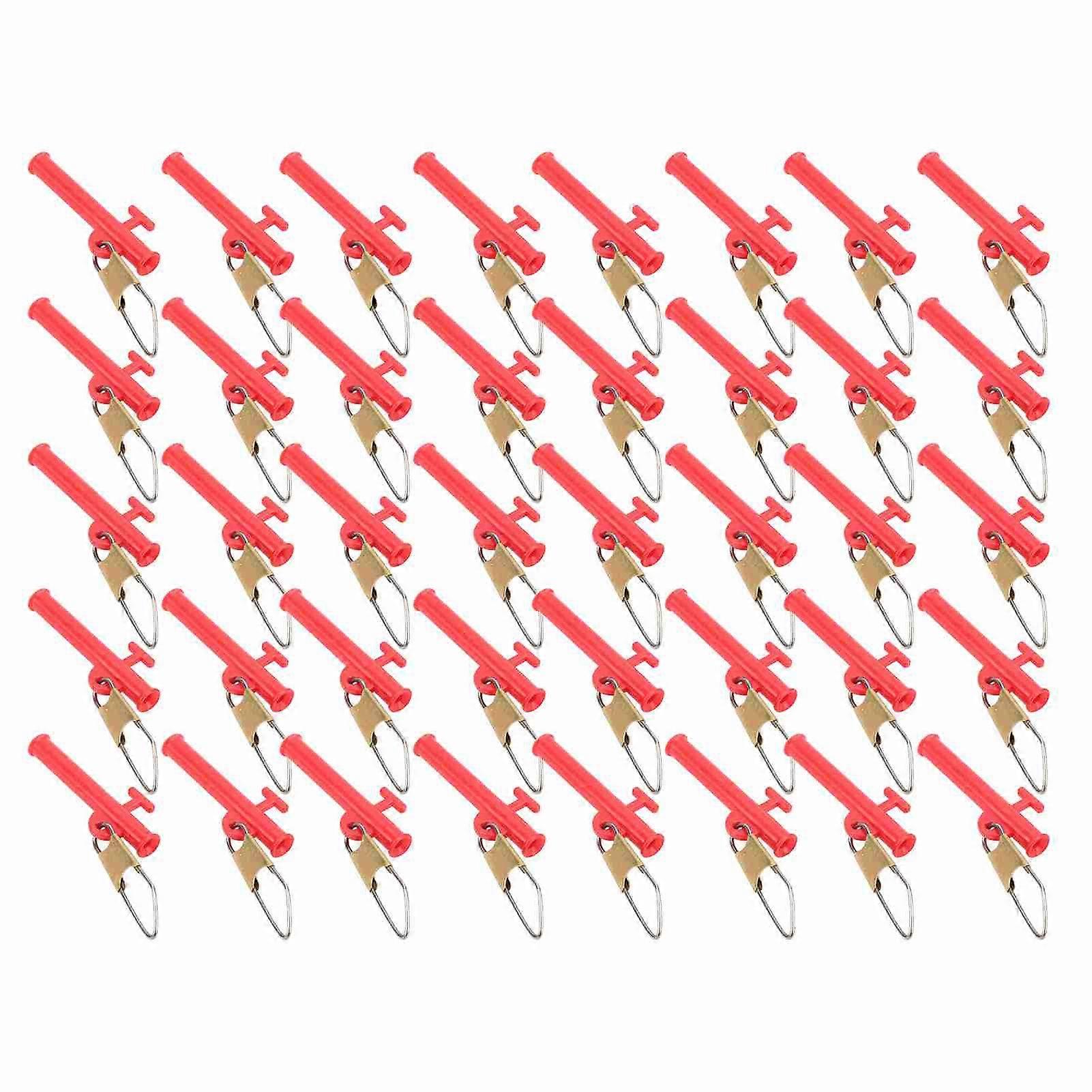 4Bags Fishing Line Sinker with Metal Snaps ABS Slider Clip Outdoor Fishing SliderRed