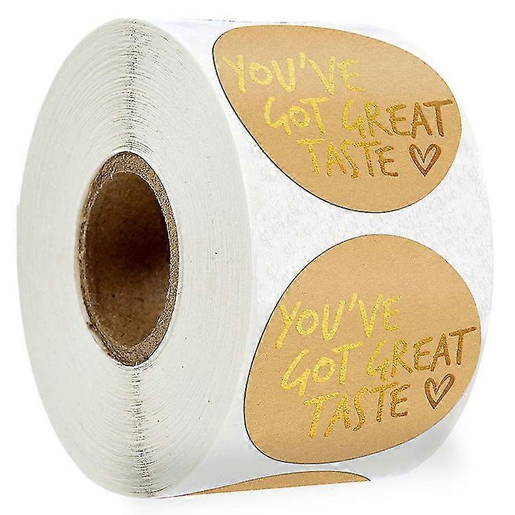 2X500pcs Christmas Xmas Stickers Roll?label Kraft Paper Bronzing Yo...