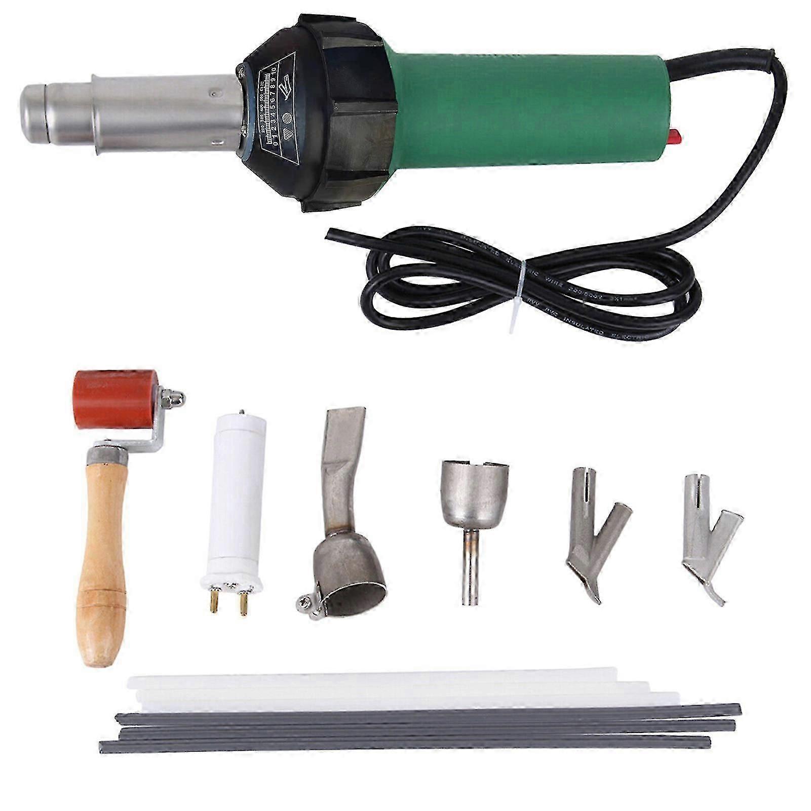1600W Hot Air Welding Machine Kit with Speed Nozzle Roller Rod for Plastic Fabrication Industrial Applications Durable Tool