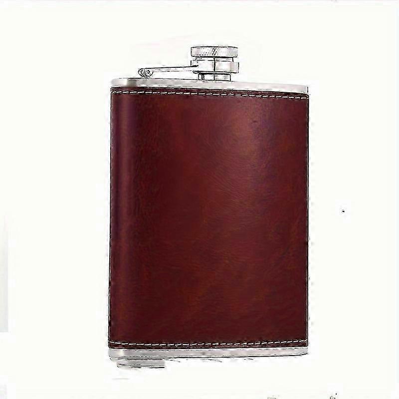 本革ヒップフラスコ7オンス、アウトドアハントブランデー家庭用品、バーキャリーリキュールワインセット--