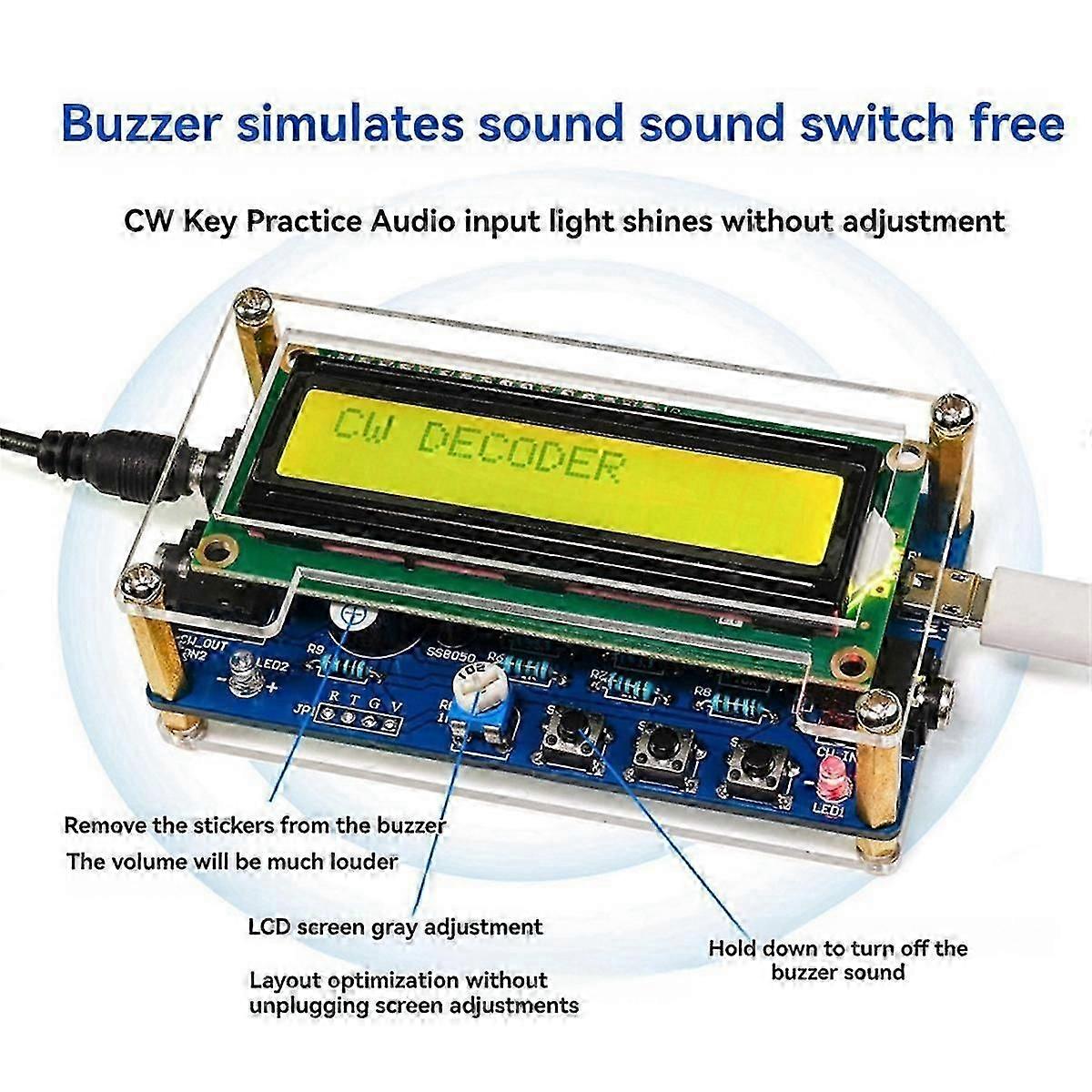 CW Morse Code Decoder Bulk Circuit Board Wireless Transmitter Receiver DIY Welding Practice Electro