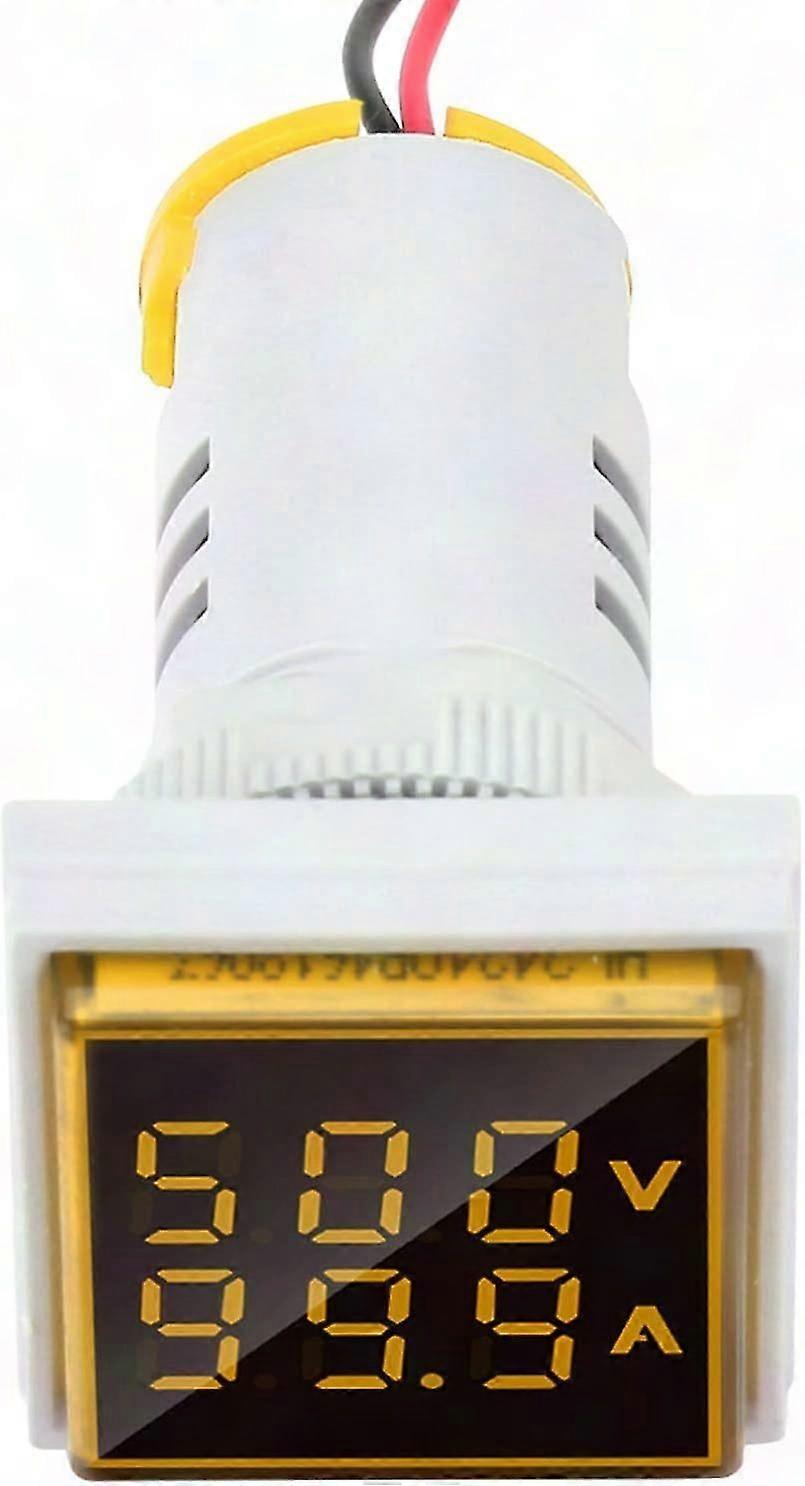 LED Voltage Tester 20-500V, Digital Ammeter Voltmeter, Dual Display Multifunction Electrical Tester, Square Current Detector