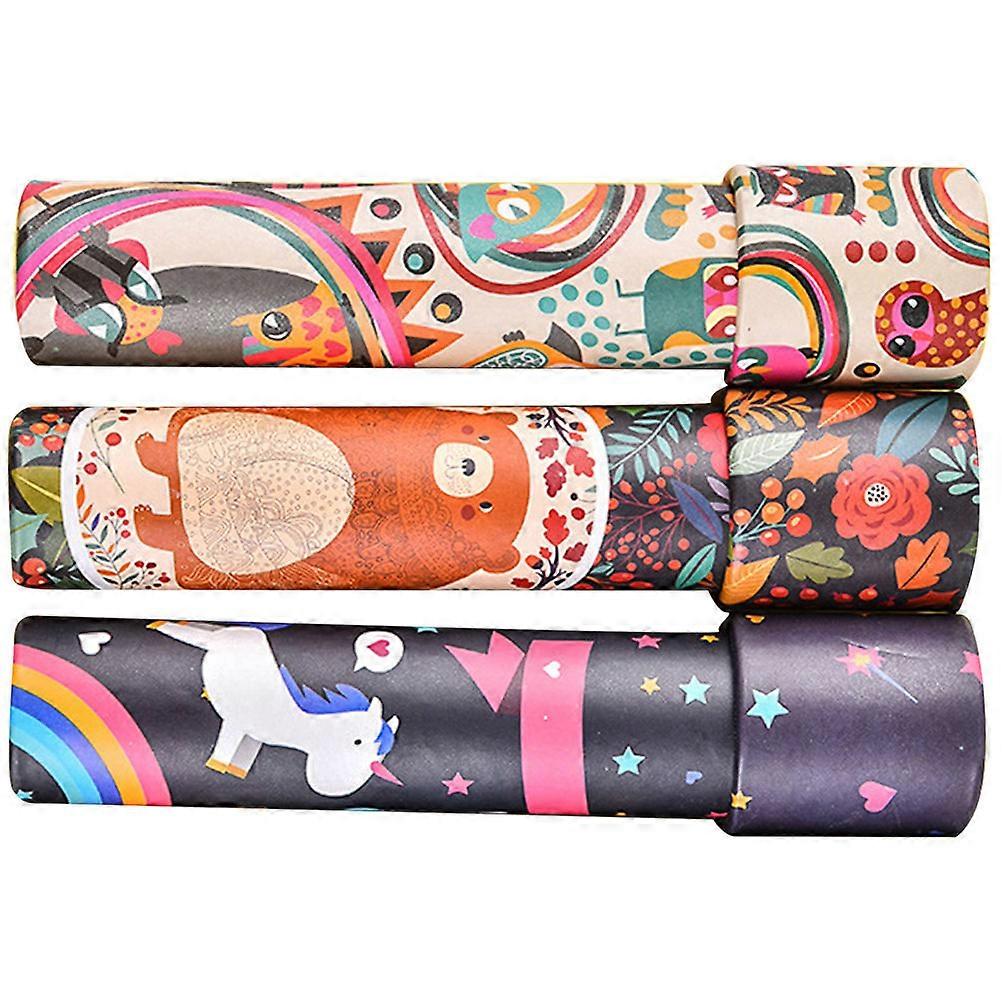 3Pcs Kaleidoscope Playthings Cartoon Printed Design Ideal For Creativity Development During Relaxation Time