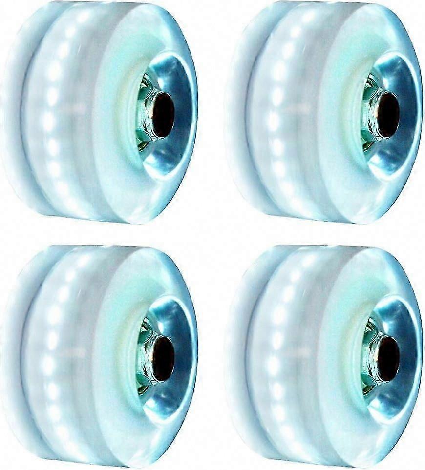 LED Roller Skate Wheels 4-Pack, Light Up Wheels for Double Row Skates and Skateboards