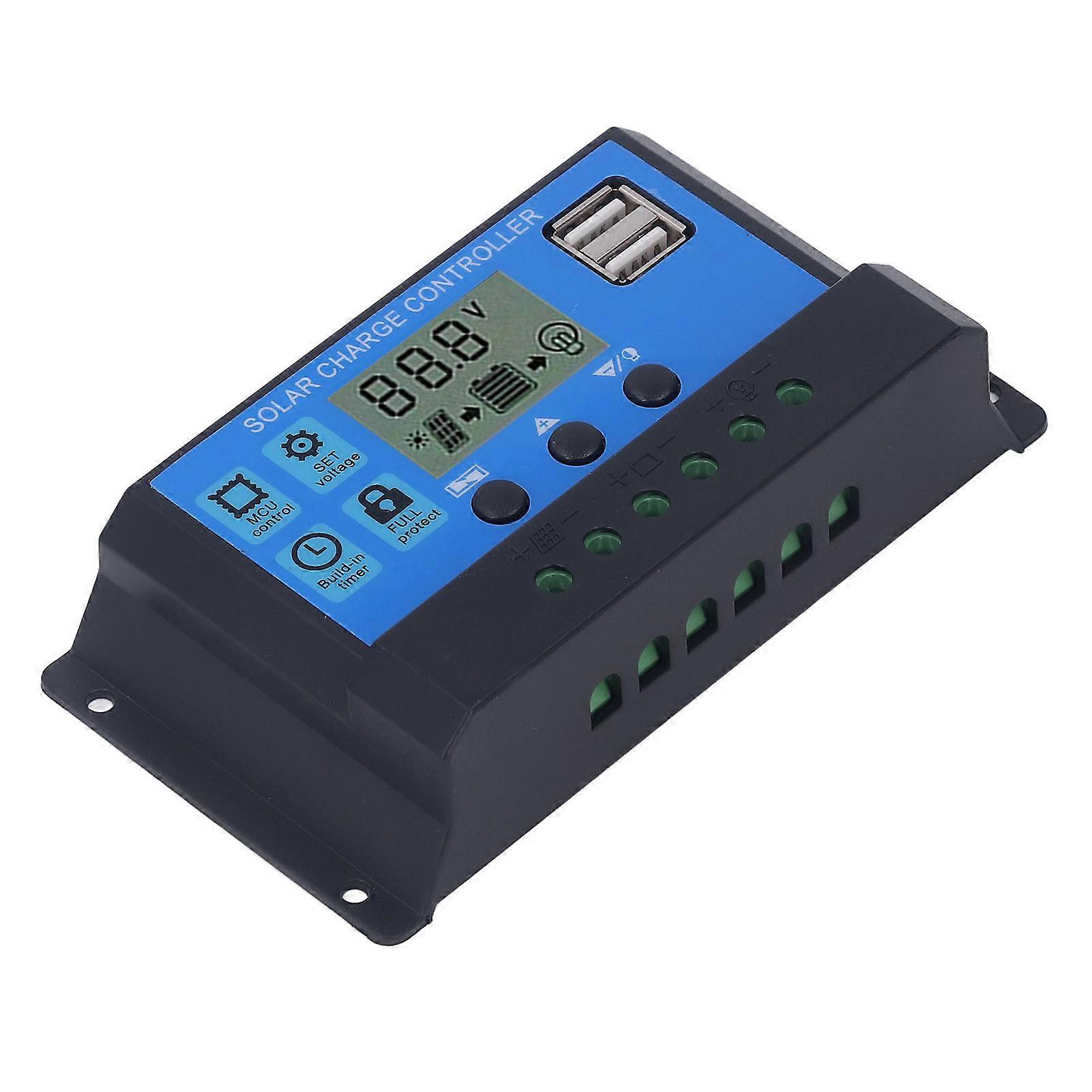Solar Charge Controller Dual USB 5V Output PWM Charging Control Regulator 12V 24V 50A 