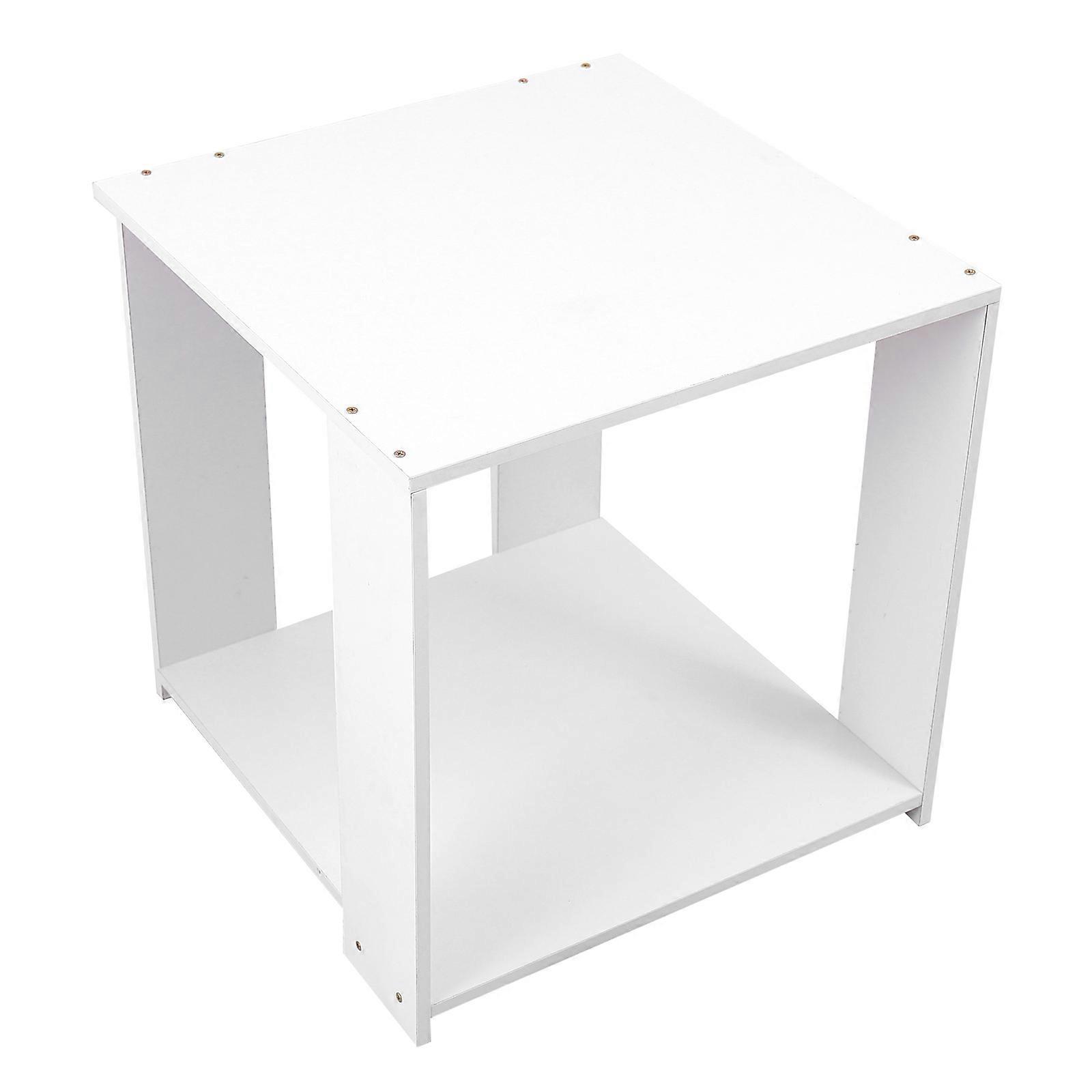 Modern Coffee Table for Home Use with Storage Shelf White Bamboo