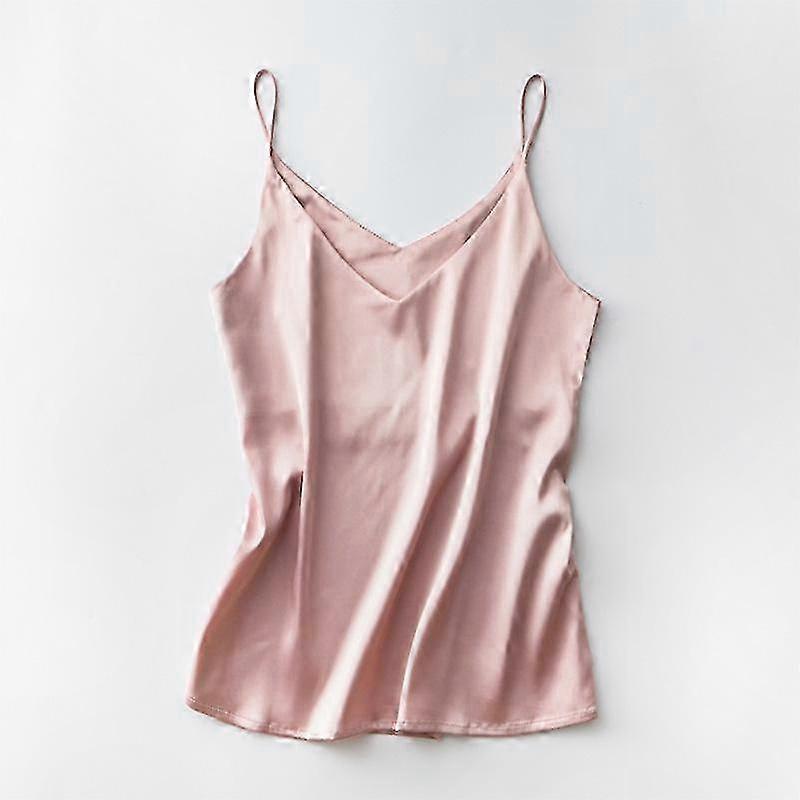 Sleeveless Satin Camisole Top for Women V Neck Halter Beachwear Outer Shirt