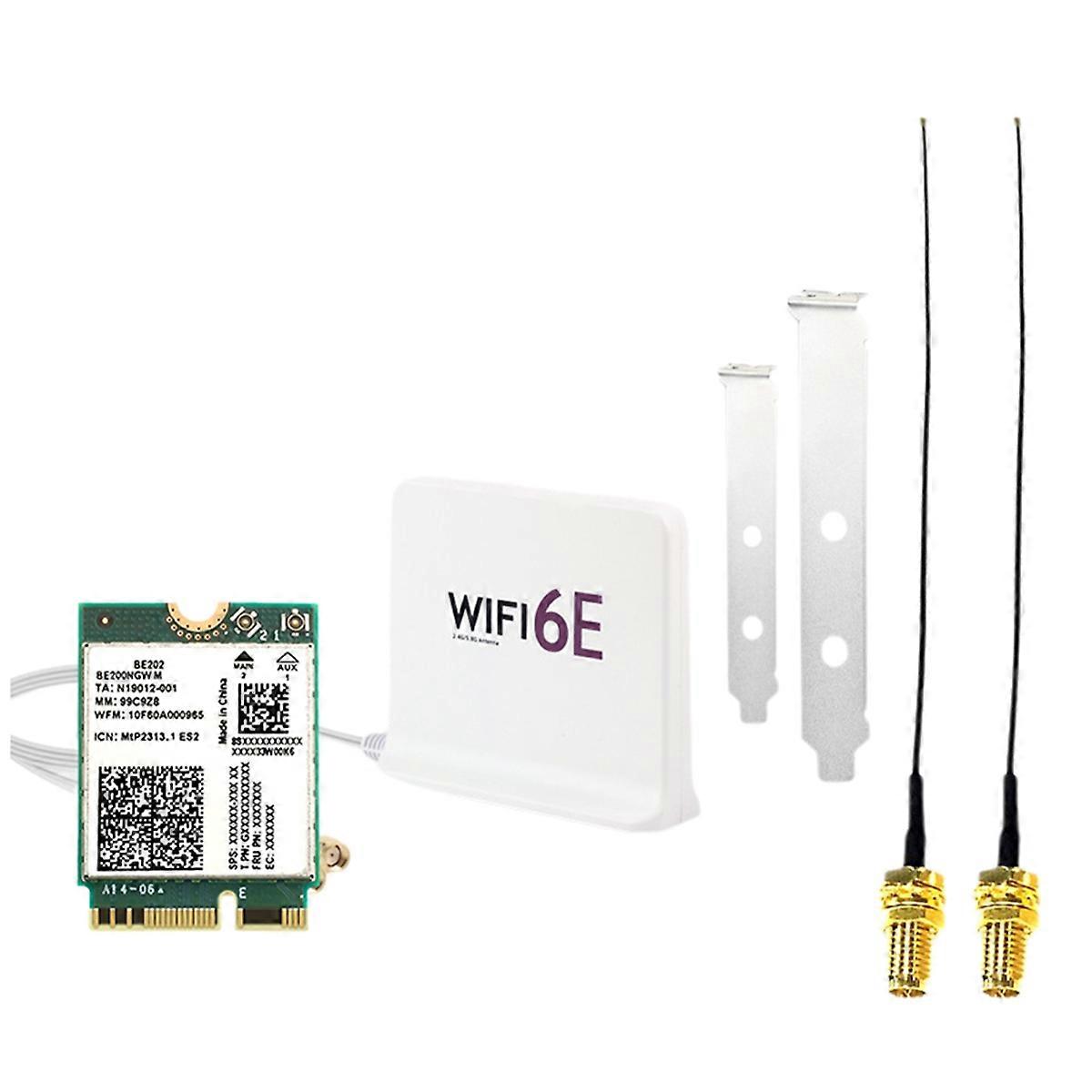 BE202 WiFi7 Card +WiFi6E Magnetic Antenna 2.4/5/6G Tri-Band 5374M Gigabit Wireless WiFi Network Card Bluetooth 5.4