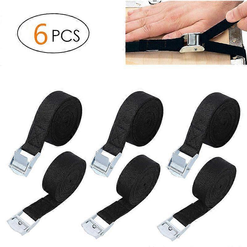 Pack of 4 Claw Strap Lashing Strap Fixing Strap - Black - Maximum Load 200 kg,
