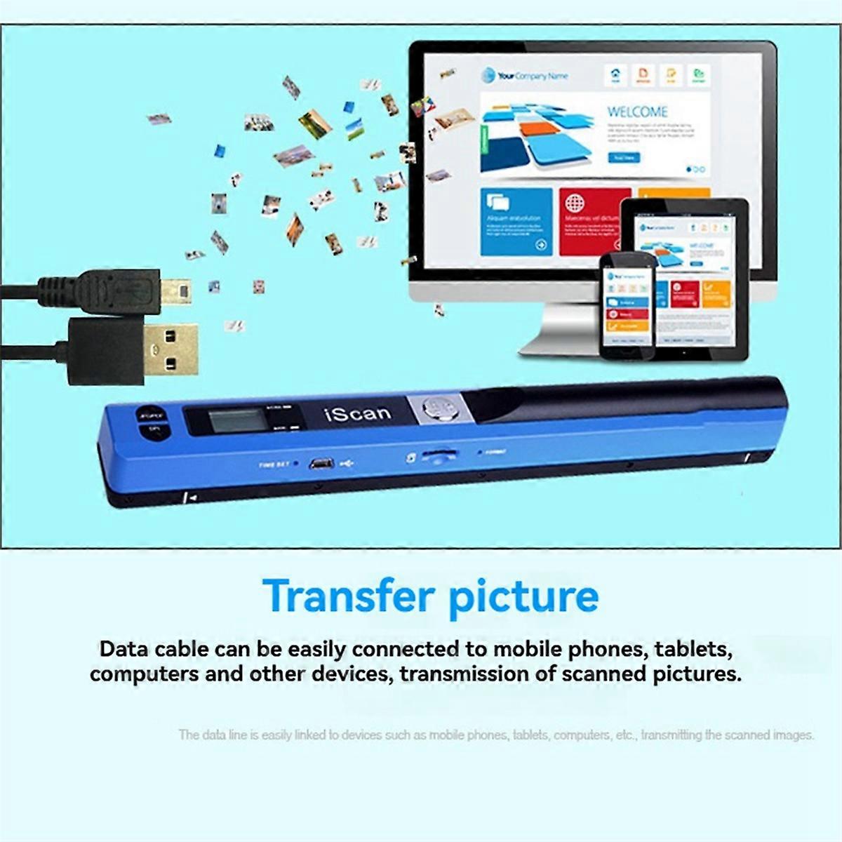 Portable Document Scanner 900DPI A4 Book and Photo Digital Scanner Instant Scanning Supports JPG/PDF